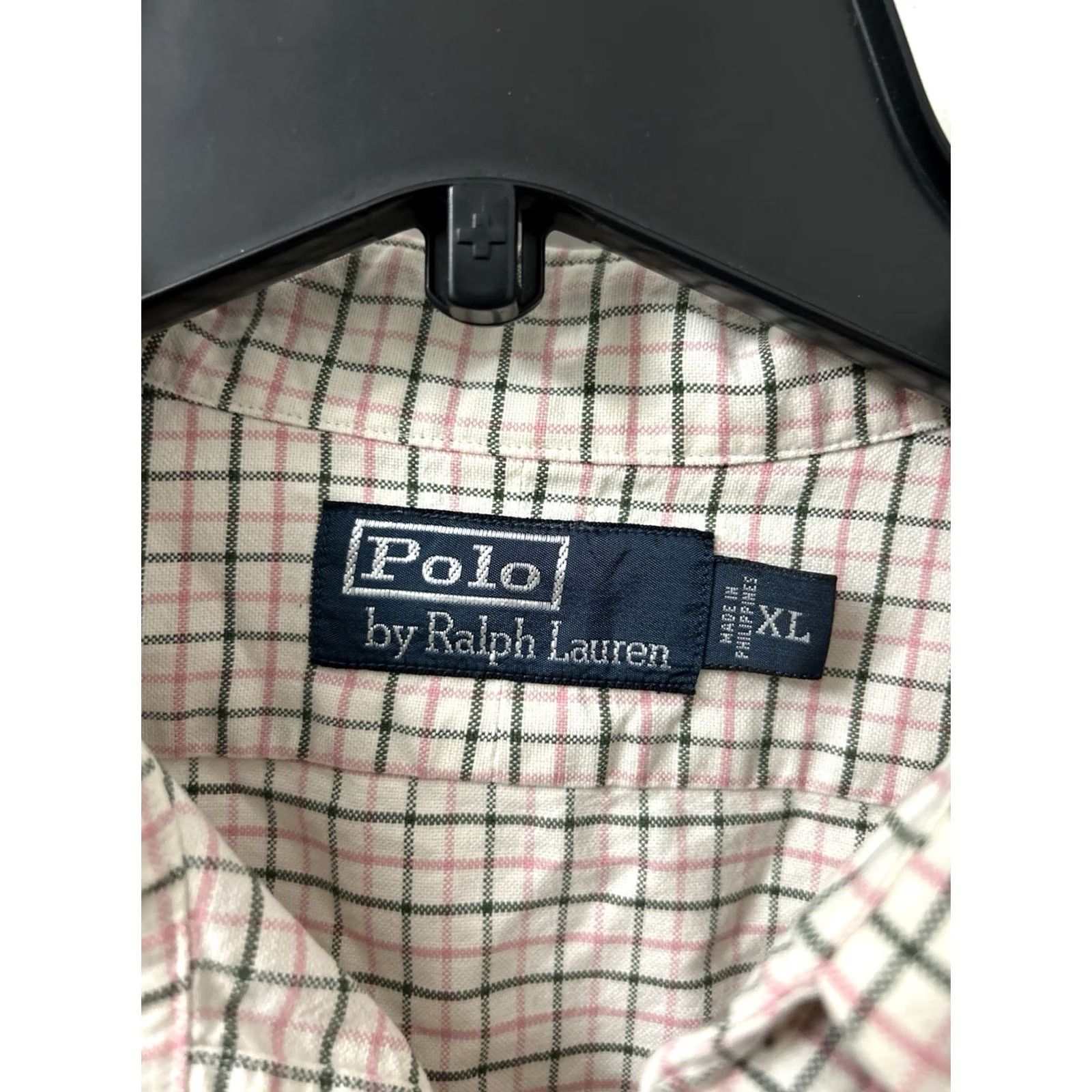Polo Ralph Lauren VINTAGE Polo Ralph Lauren Shirt Mens XL Beige Pink Oxford Plaid Button Down L/S Size US XL / EU 56 / 4 - 5 Thumbnail