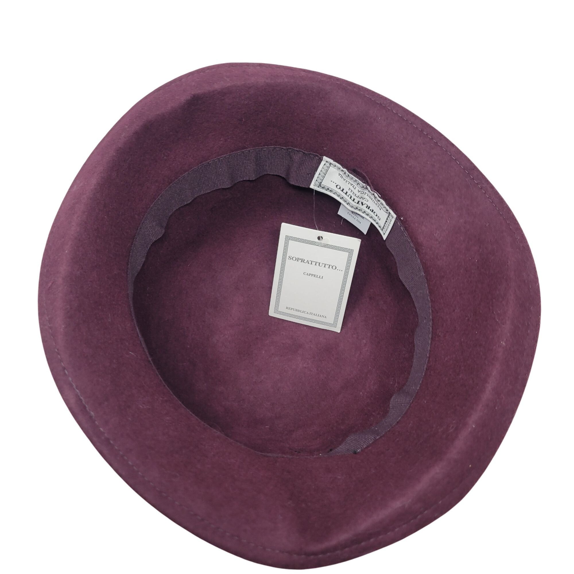 Other Soprattutto Wool Cloche Hat Purple Black Velvet Band Flower Size ONE SIZE - 8 Thumbnail