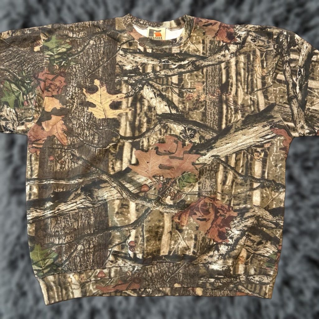Realtree VINTAGE Russell Outdoors Real Tree Crewneck Sweatshirt Mens 2XL Break Up Size US XXL / EU 58 / 5 - 1 Thumbnail