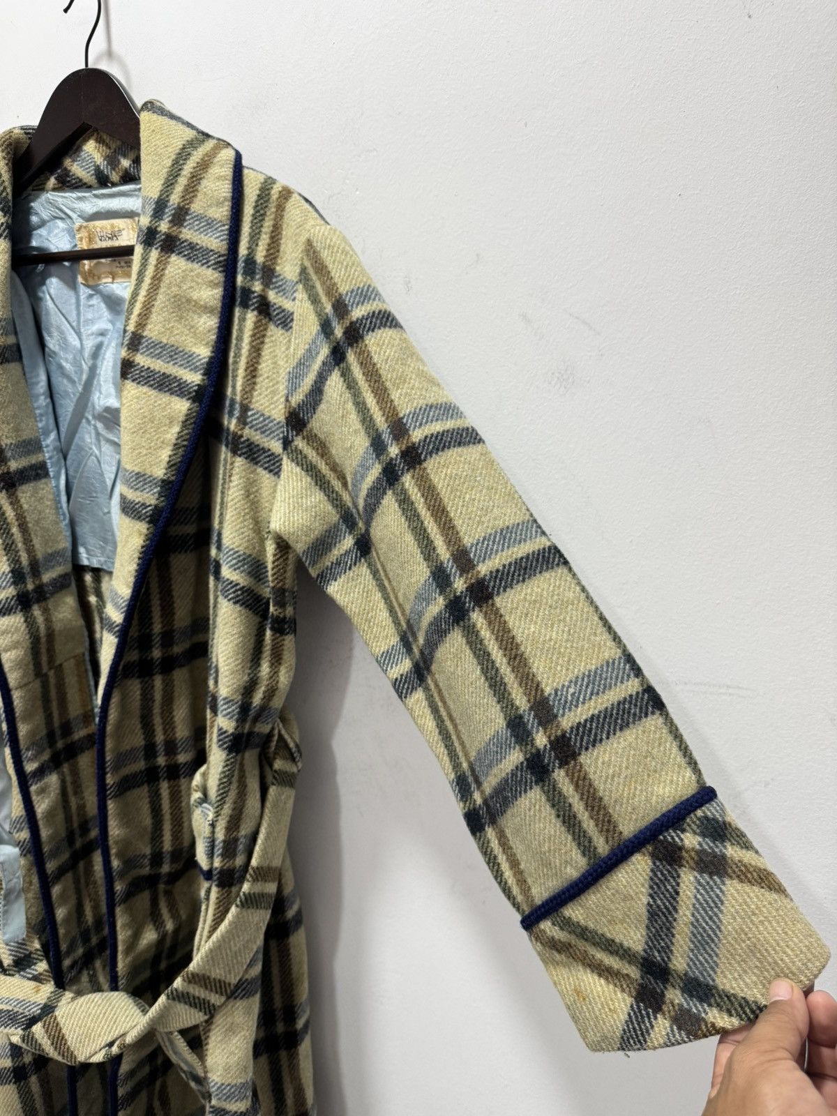 Japanese Brand × Vintage JAPANESE DESIGN LARVAL NOVA CHECK STYLE LONG JACKET Size L / US 10 / IT 46 - 4 Thumbnail