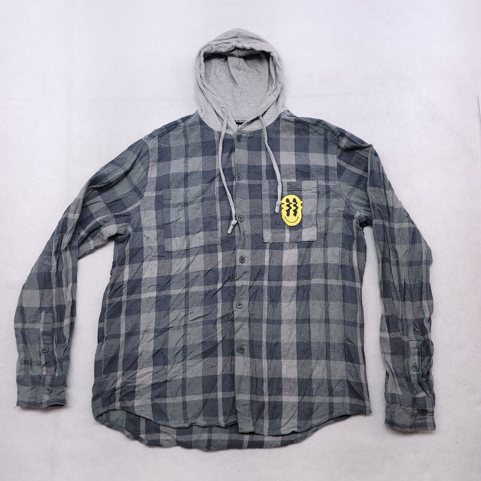 Mad Engine Mad Engine Casual Hoodie Mens Size Large L Gray Plaid Size US L / EU 52-54 / 3 - 2 Thumbnail