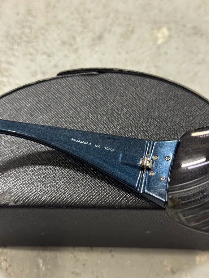 Prada 2000s Prada Blue Studded Sunglasses Size ONE SIZE - 8 Thumbnail