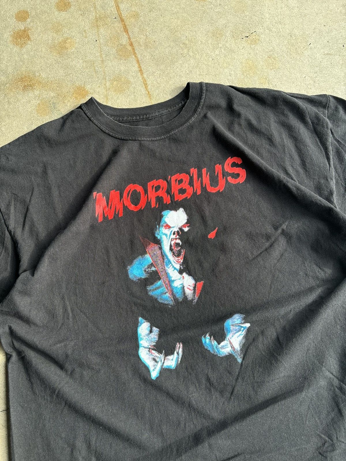 Marvel Comics × Vintage Crazy Morbius Marvel Black Boxy Faded Vampire Tee Shirt Size US XL / EU 56 / 4 - 3 Thumbnail