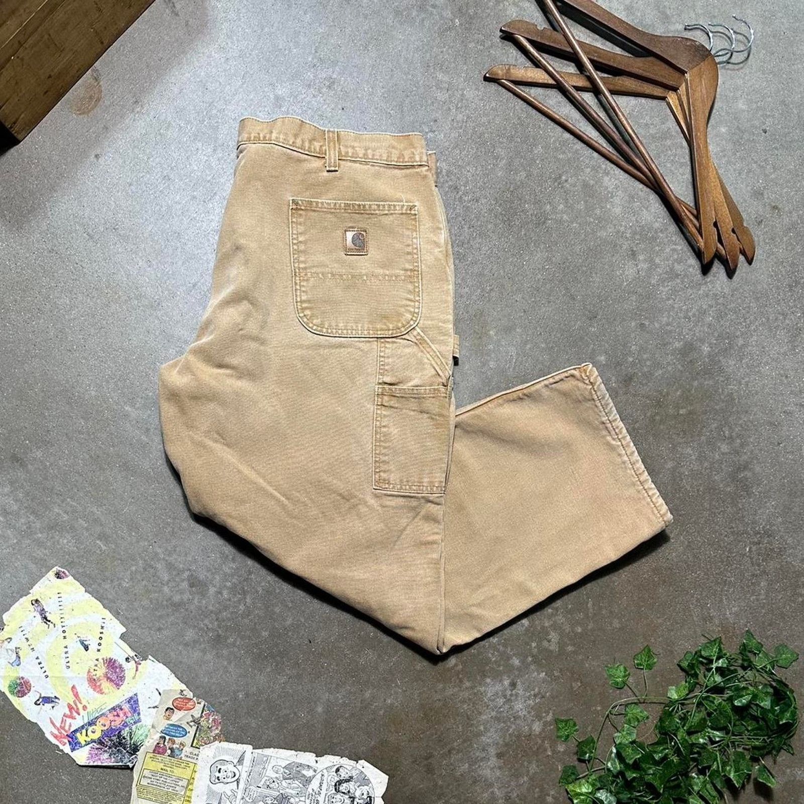 Carhartt Vintage Carhartt Tan Blanket Flannel Lined Carpenter Pants Size US 42 / EU 58 - 1 Thumbnail