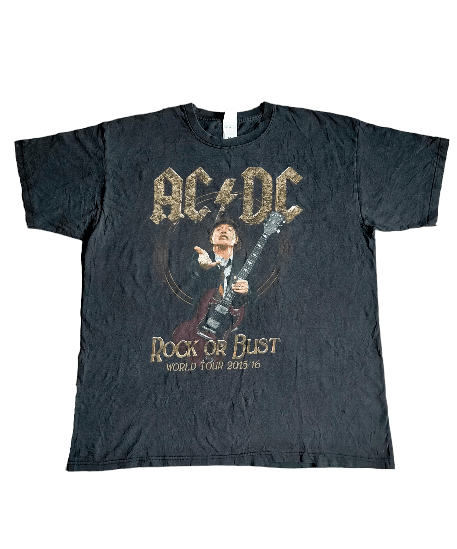 image of Band Tees x Rock Band Acdc Bandtour 2015-16 Tee in Black, Men's (Size XL)