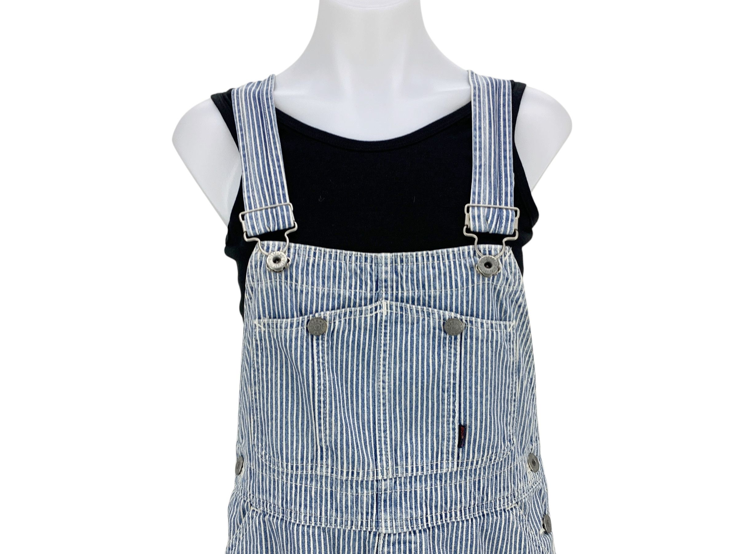 Vintage Bobson Carpenter Bib Overalls Hickory Stripes Size US 27 - 3 Thumbnail