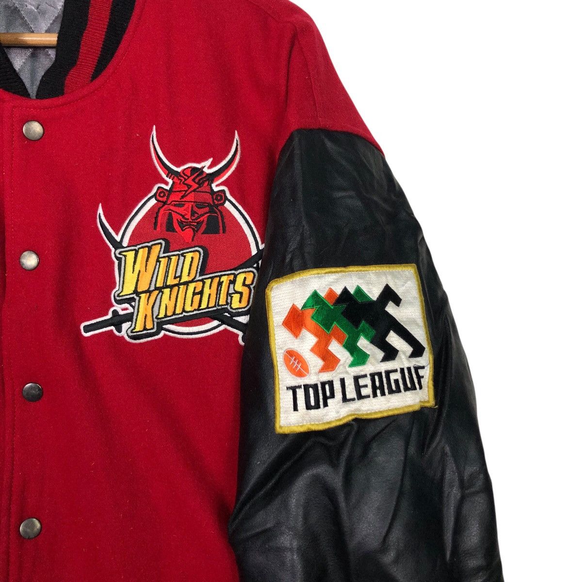 Japanese Brand 📌Vintage Varsity Leather Jacket Wild Knight Embroidery Size US L / EU 52-54 / 3 - 18 Thumbnail