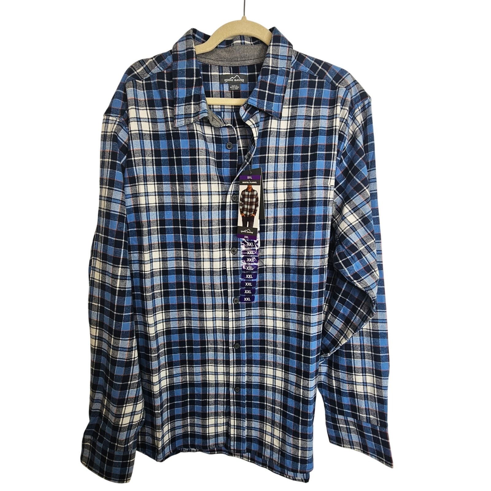 Eddie Bauer Eddie Bauer Mens Bristol Flannel Shirt Montauk Blue Plaid Size US XXL / EU 58 / 5 - 1 Thumbnail