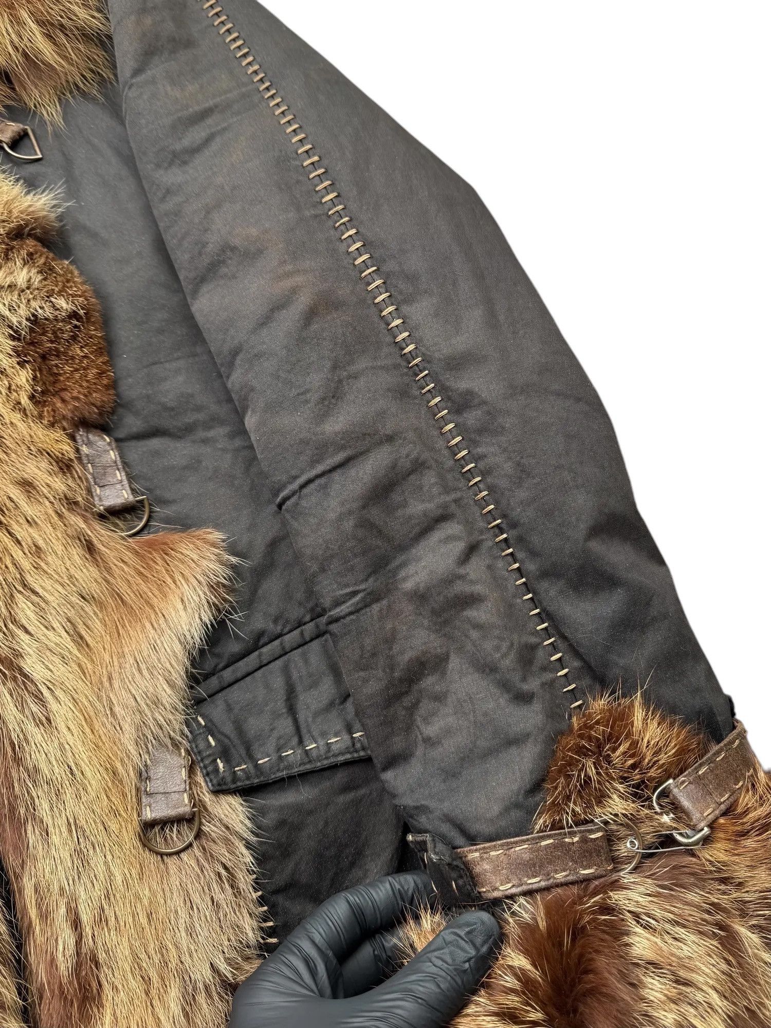 Japanese Brand Hood Jacket With Real Fur Details From The 90s(V69) Size M / US 6-8 / IT 42-44 - 4 Thumbnail