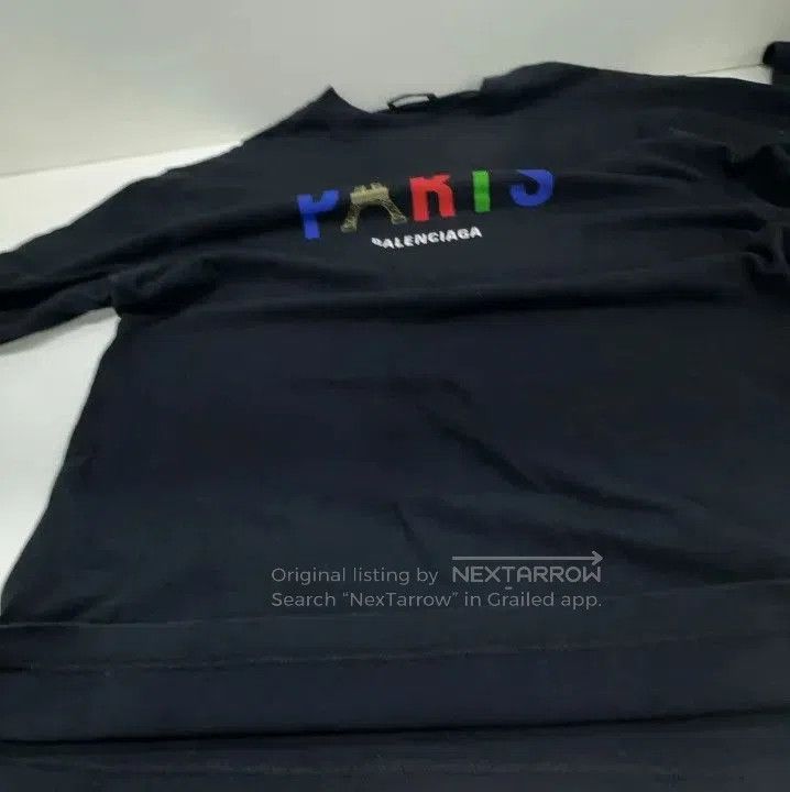 Balenciaga Balenciaga Black Long Sleeve Graphic T. Size US S / EU 44-46 / 1 - 6 Thumbnail