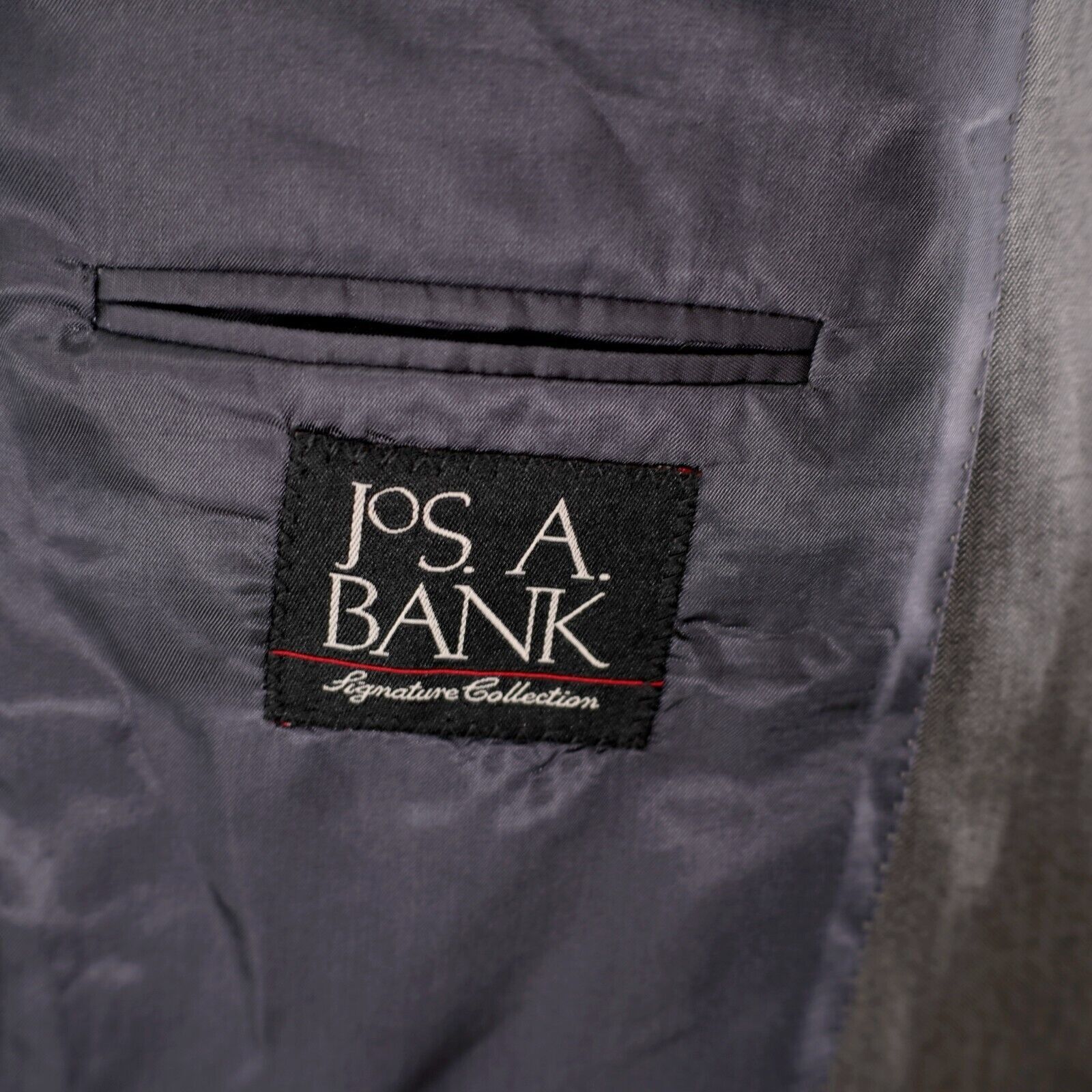 Jos. A. Bank Jos A Bank Signature Wool Silk Gray Herringbone 2 Button Bla Size 40R - 9 Thumbnail