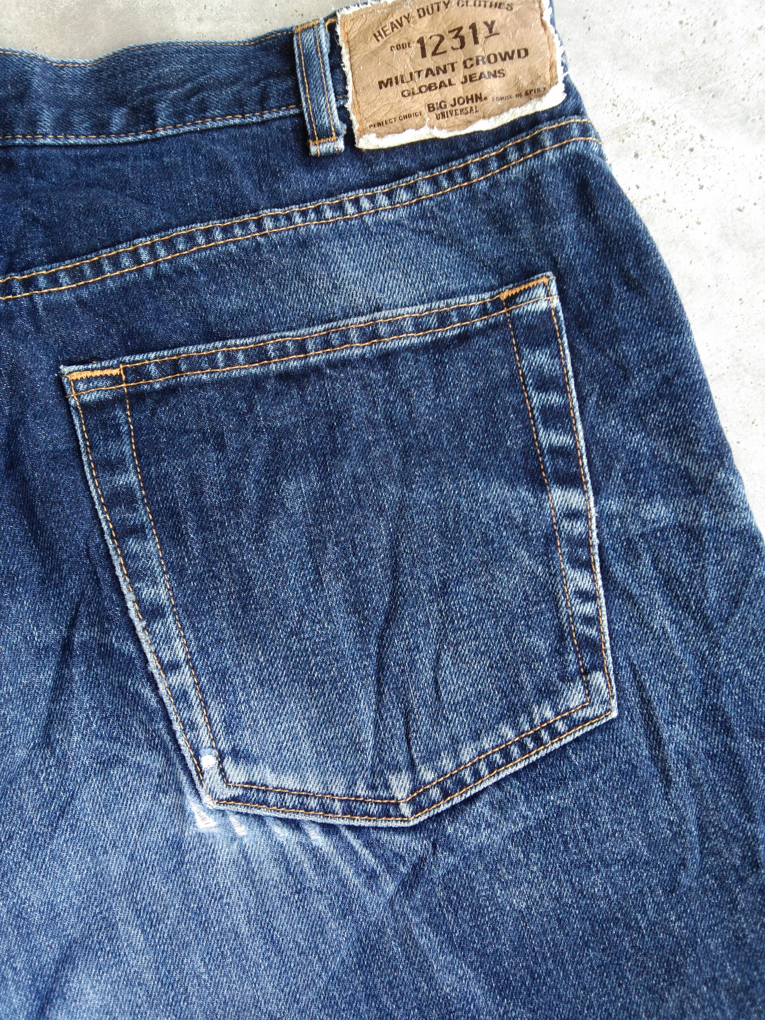 Japanese Brand Vintage Distressed Big John Loose Baggy Jeans 36x31 Size US 36 / EU 52 - 5 Thumbnail