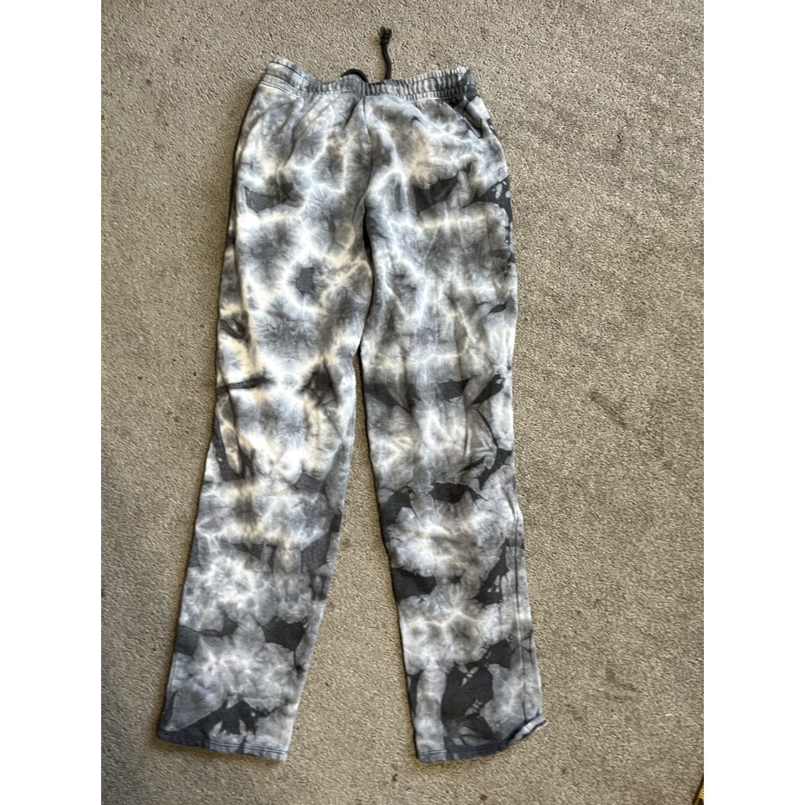 Aeropostale Aeropostale Tie Dye Streetwear Gray White Joggers XS Women's Casual Cotton Polyester French Terry Logo Embroidered Adjustable Waist Tapered Rib Cuff Size 26" / US 2 / IT 38 - 3 Thumbnail