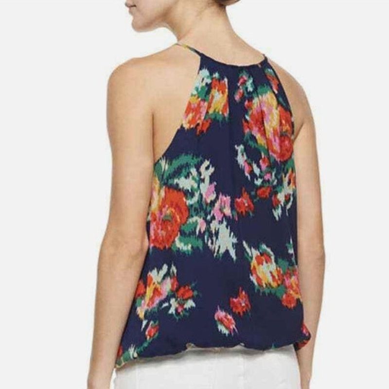 Joie Joie floral silk halter top, ladies small multicolor flowers Size S / US 4 / IT 40 - 3 Thumbnail