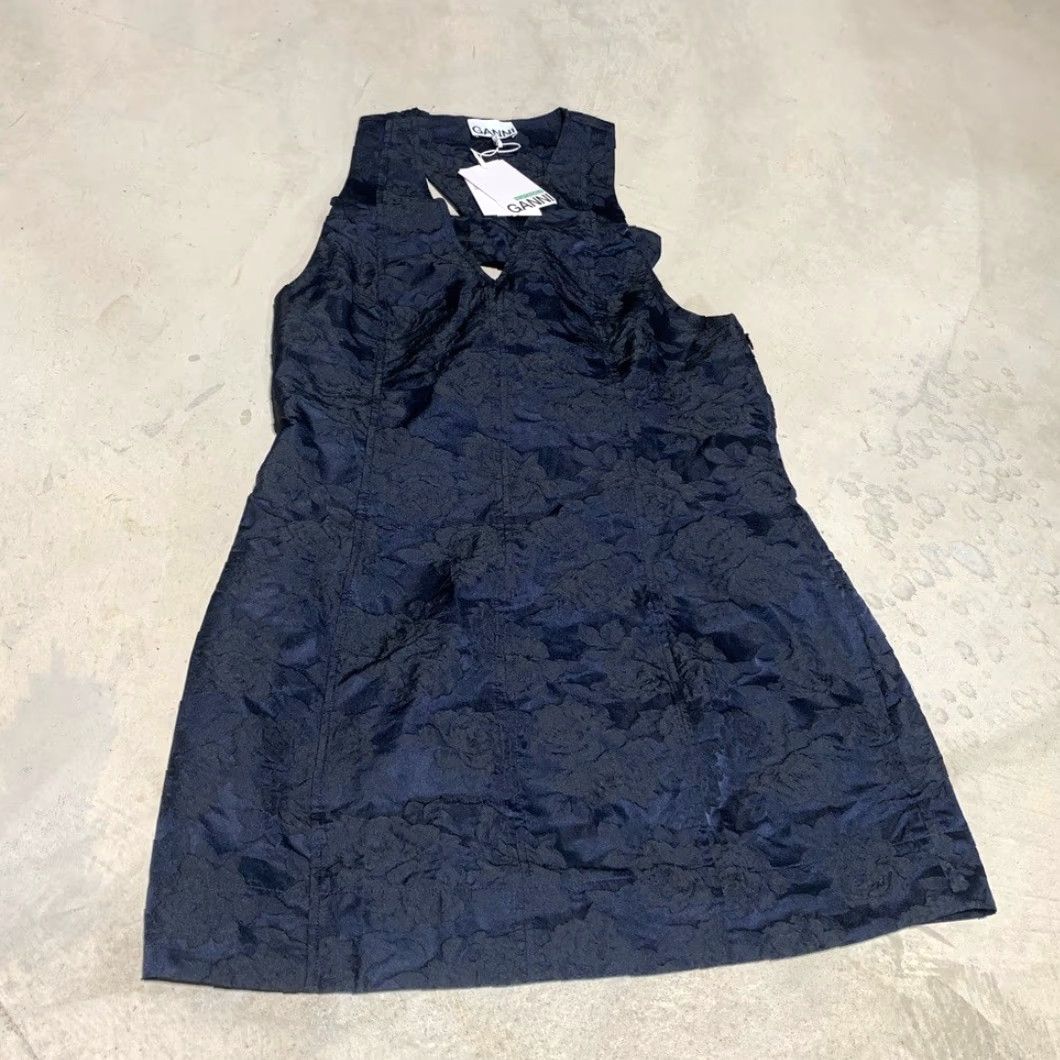 Ganni Ganni botanical jacquard mini dress blue Size ONE SIZE - 2 Thumbnail