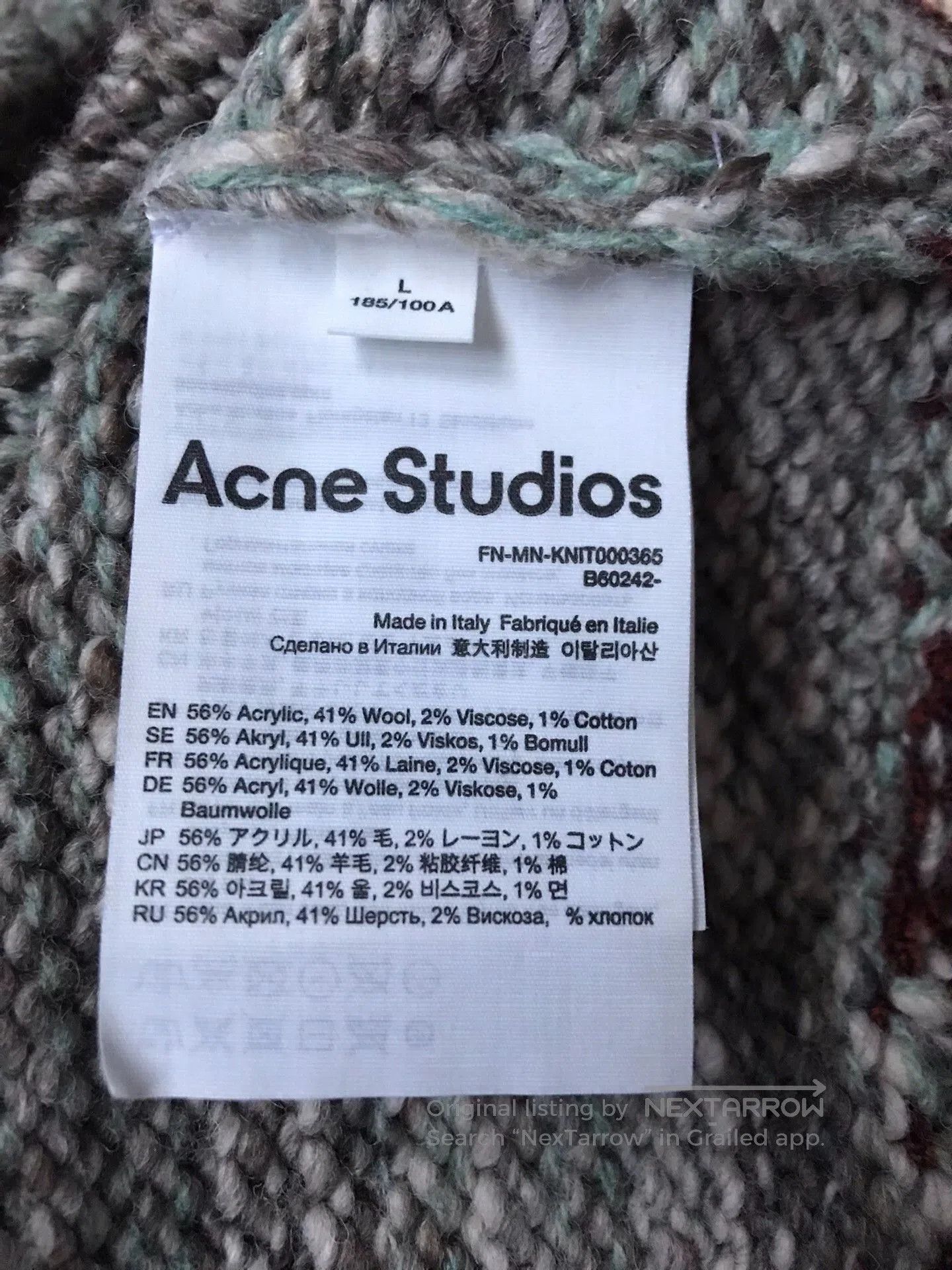 Acne Studios Multi Color Knit Sweater Size L. Size US L / EU 52-54 / 3 - 5 Thumbnail