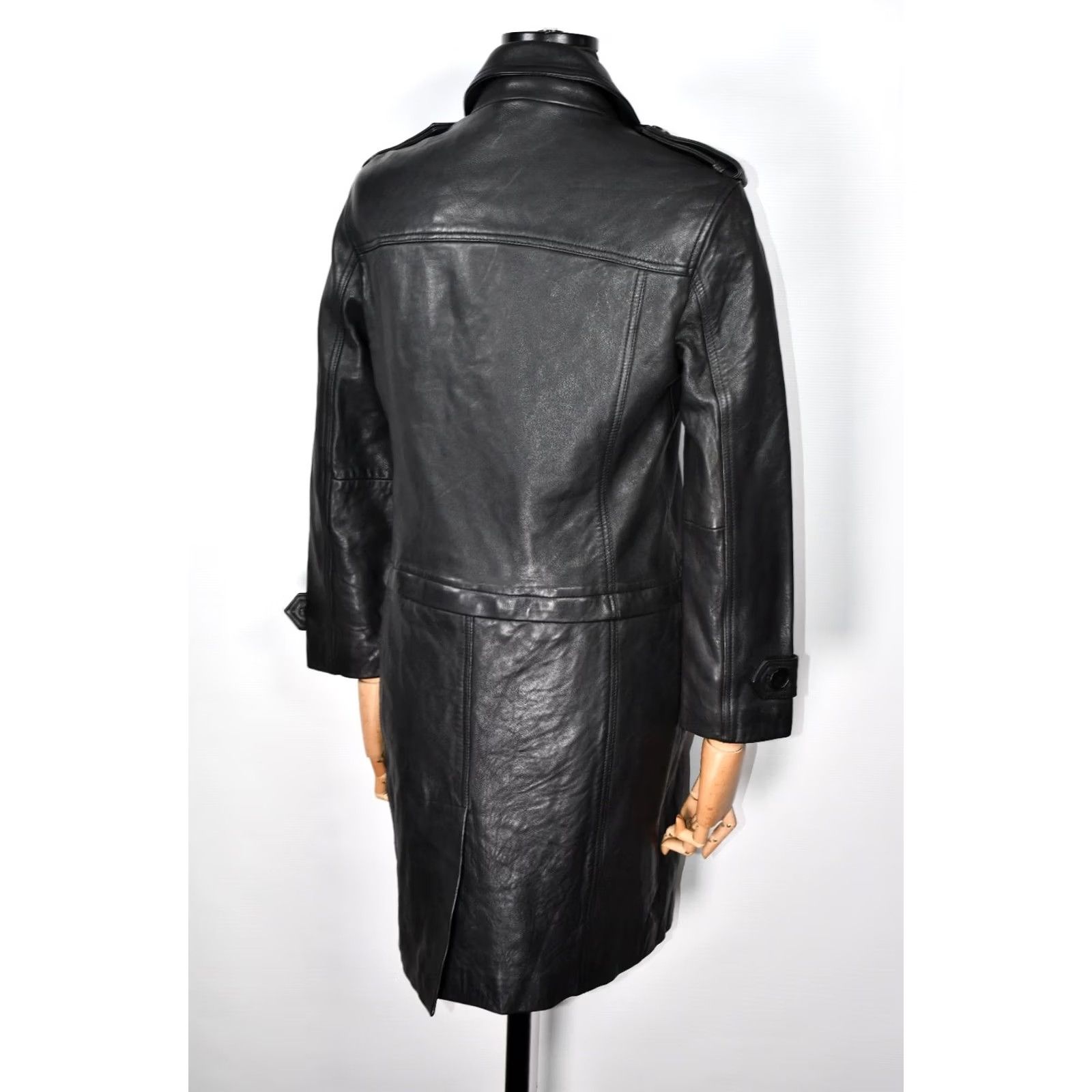 Allsaints AllSaints TRAE TRENCH Convertible Jacket Women US 6 Black Leather Trench Coat Mid-Length Long Sleeve Button Dry Clean Only Modern Vintage: No Womens Size M / US 6-8 / IT 42-44 - 6 Thumbnail