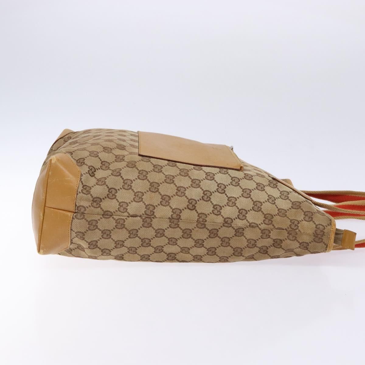 Gucci GUCCI GG Canvas Tote Bag Beige Silver 019 019 Size ONE SIZE - 4 Thumbnail
