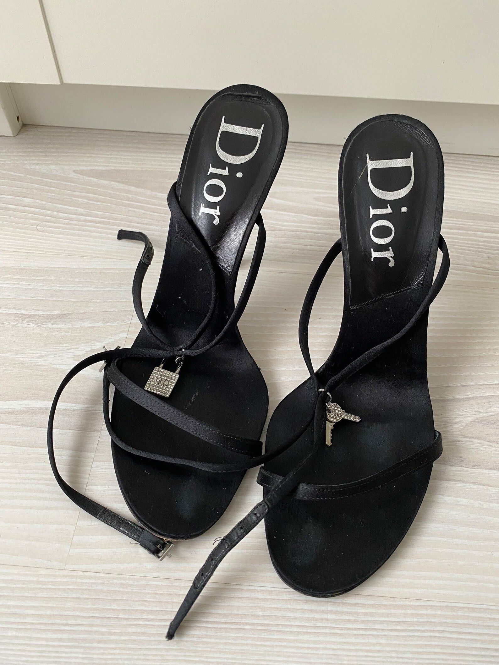 Christian Dior Monsieur x Dior Shoes Sandals Heels 2000 Black Vintage Leather, Women's (Size 6)