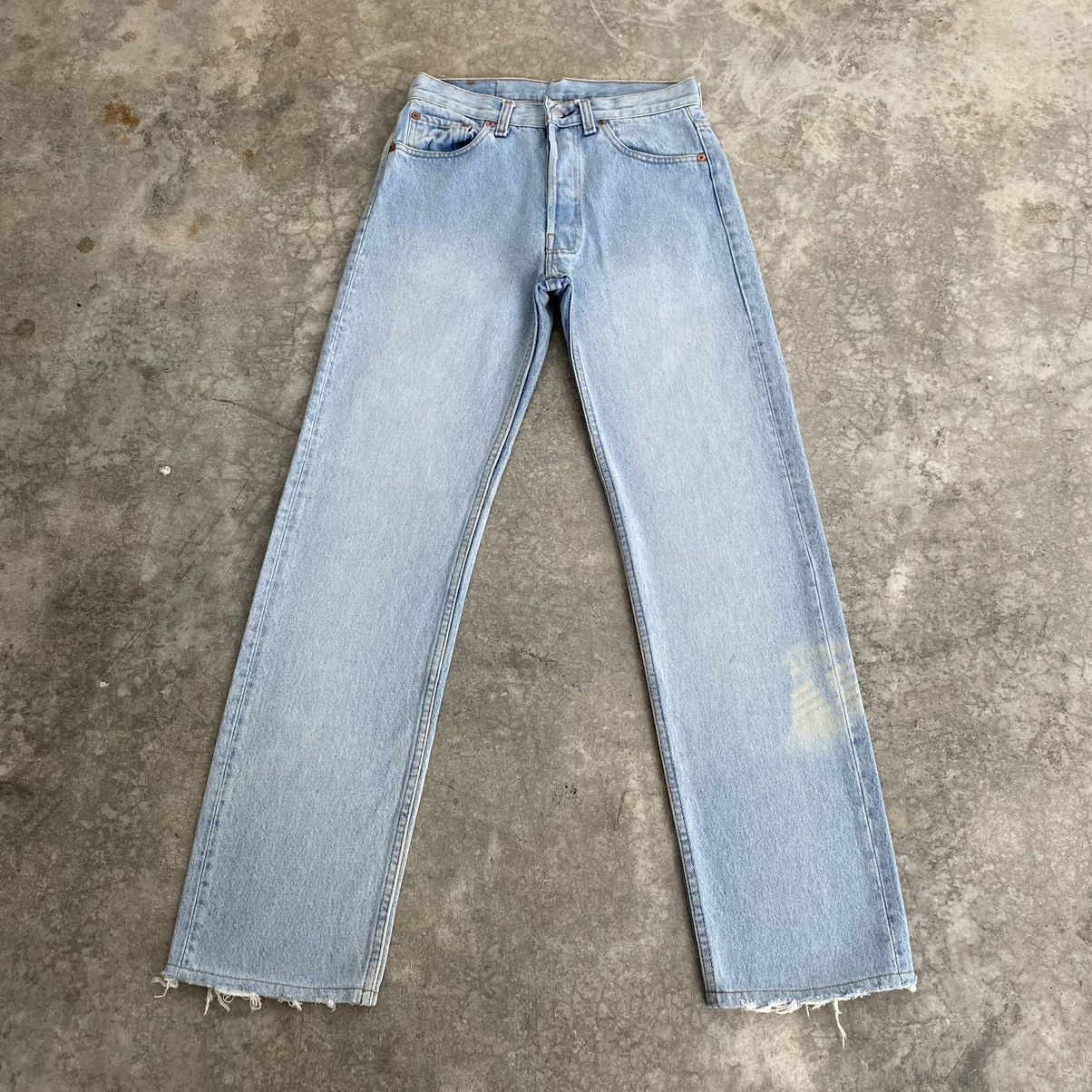 Size 27x29.5 Vintage 1990 Levis 501 Light Blue Denim Jeans