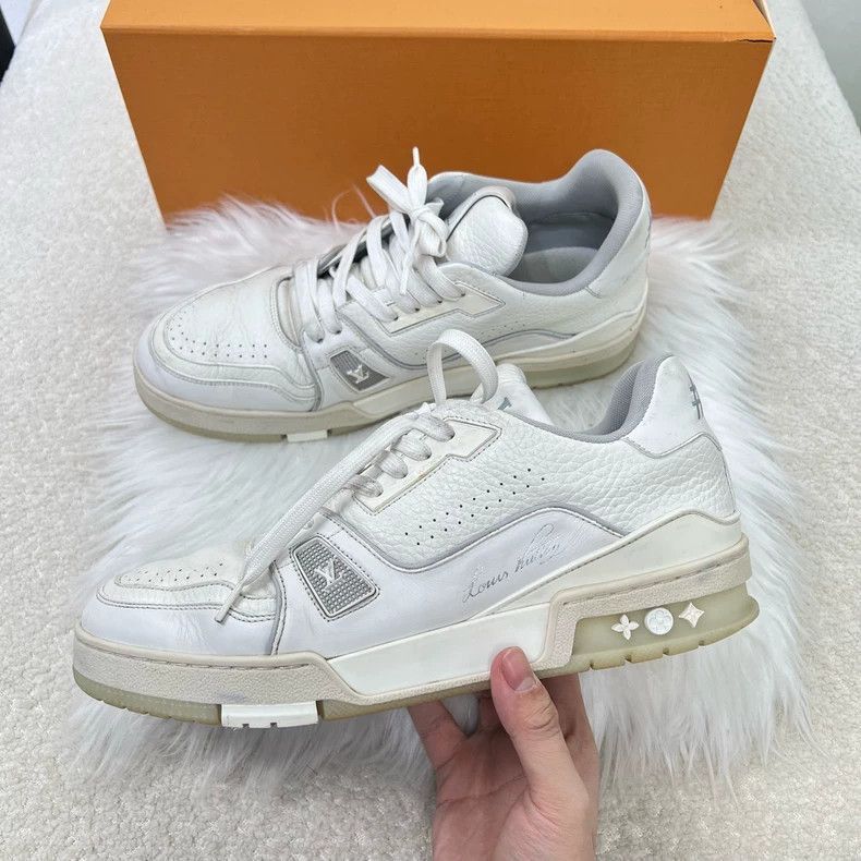 Louis Vuitton Louis Vuitton White Cement Trainer Sneakers-2506 Size US 7 / EU 40 - 6 Thumbnail