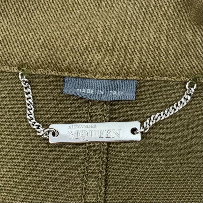 Alexander McQueen Alexander Mcqueen Army green diamond-inlaid cotton hooded Size XS / US 0-2 / IT 36-38 - 6 Thumbnail