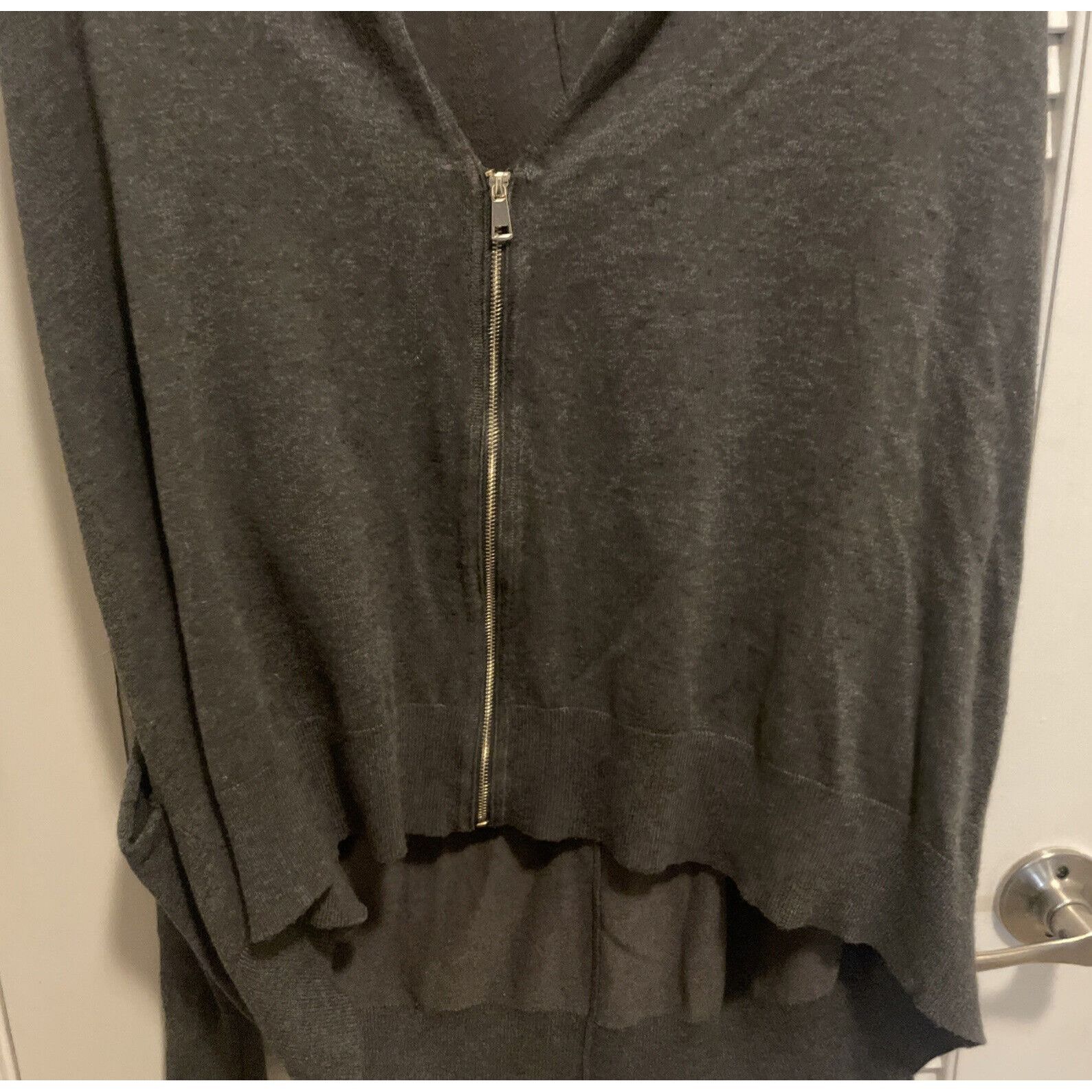 Zara ZARA Knit Oversized Gray Sweater Size Medium Zip Pockets Size M / US 6-8 / IT 42-44 - 3 Thumbnail