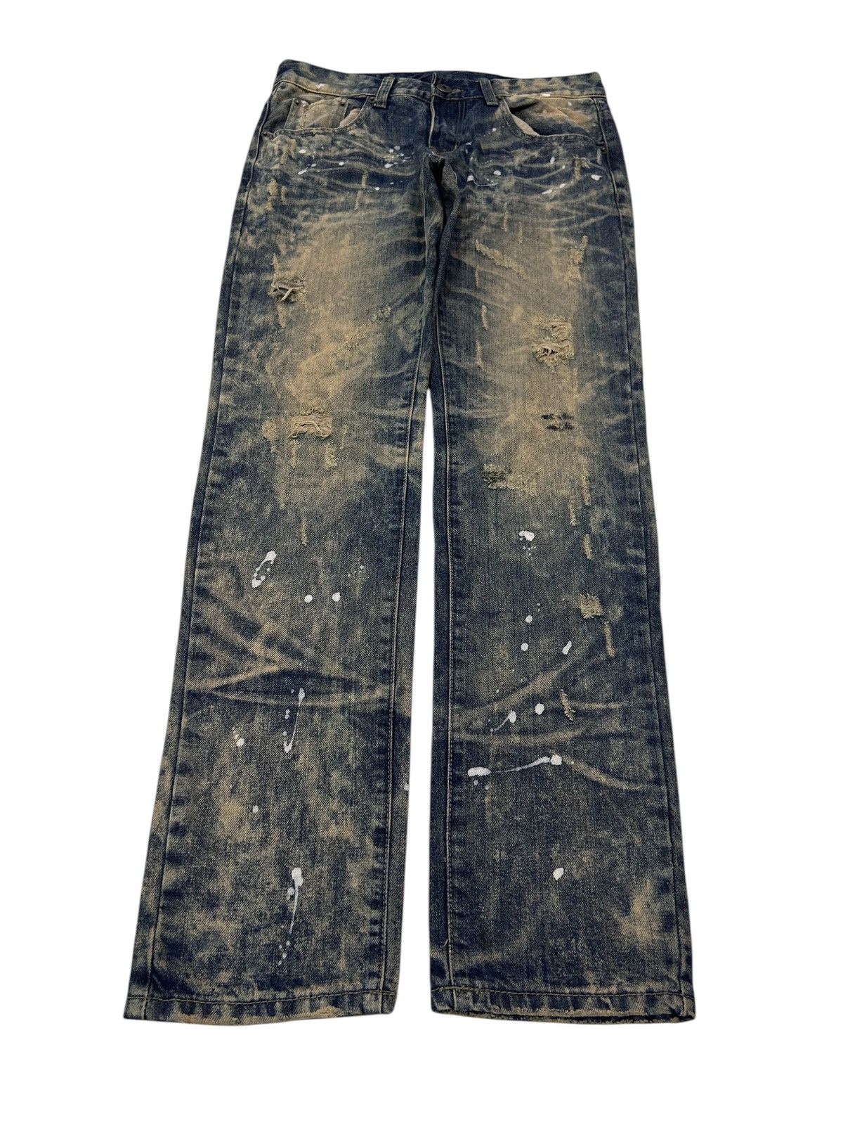 Japanese Brand × Vintage ED VIRGIL Paints Trashed Distressed Jeans Size US 32 / EU 48 - 1 Thumbnail