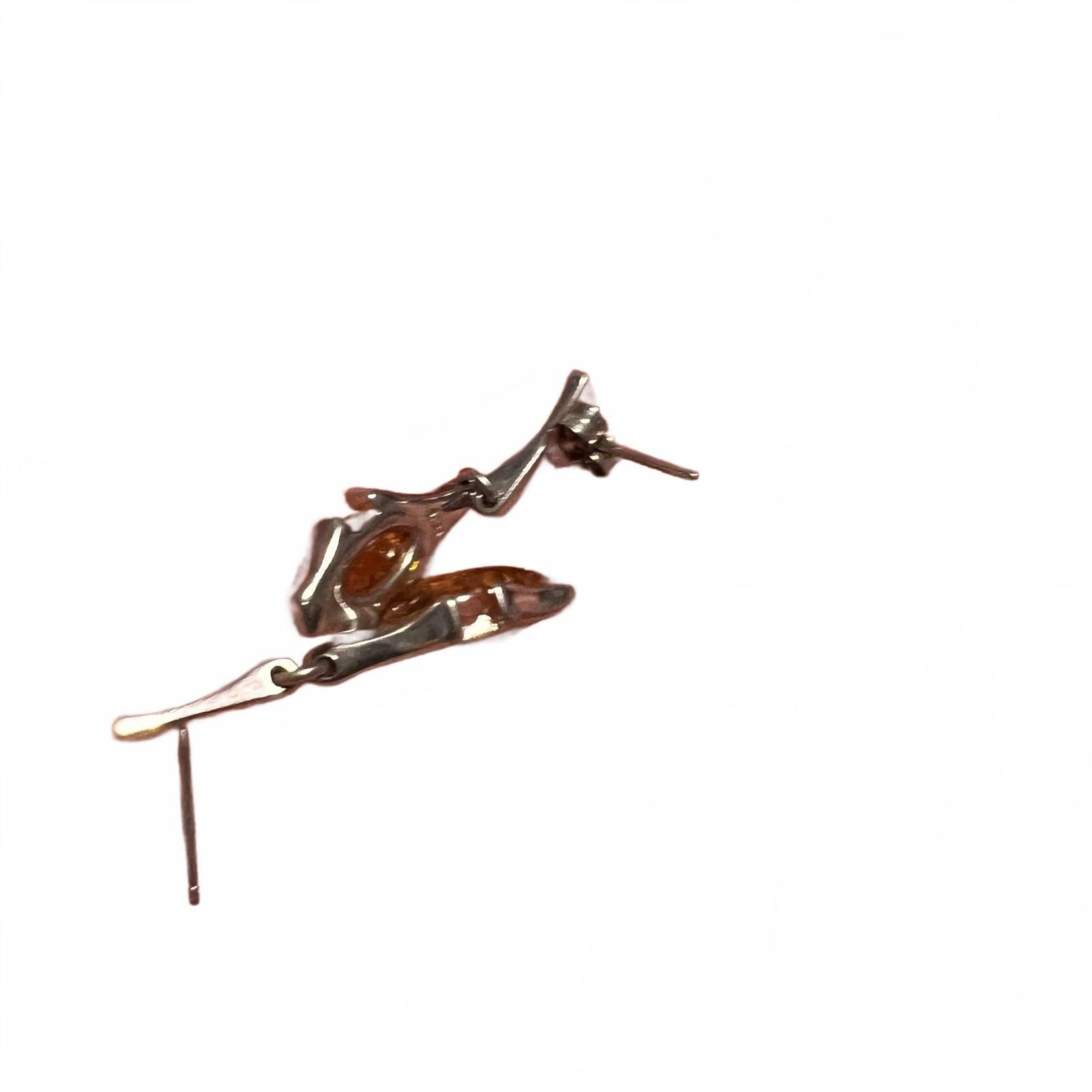 Unknown London Sterling Silver Amber Drop Earrings Size ONE SIZE - 4 Thumbnail
