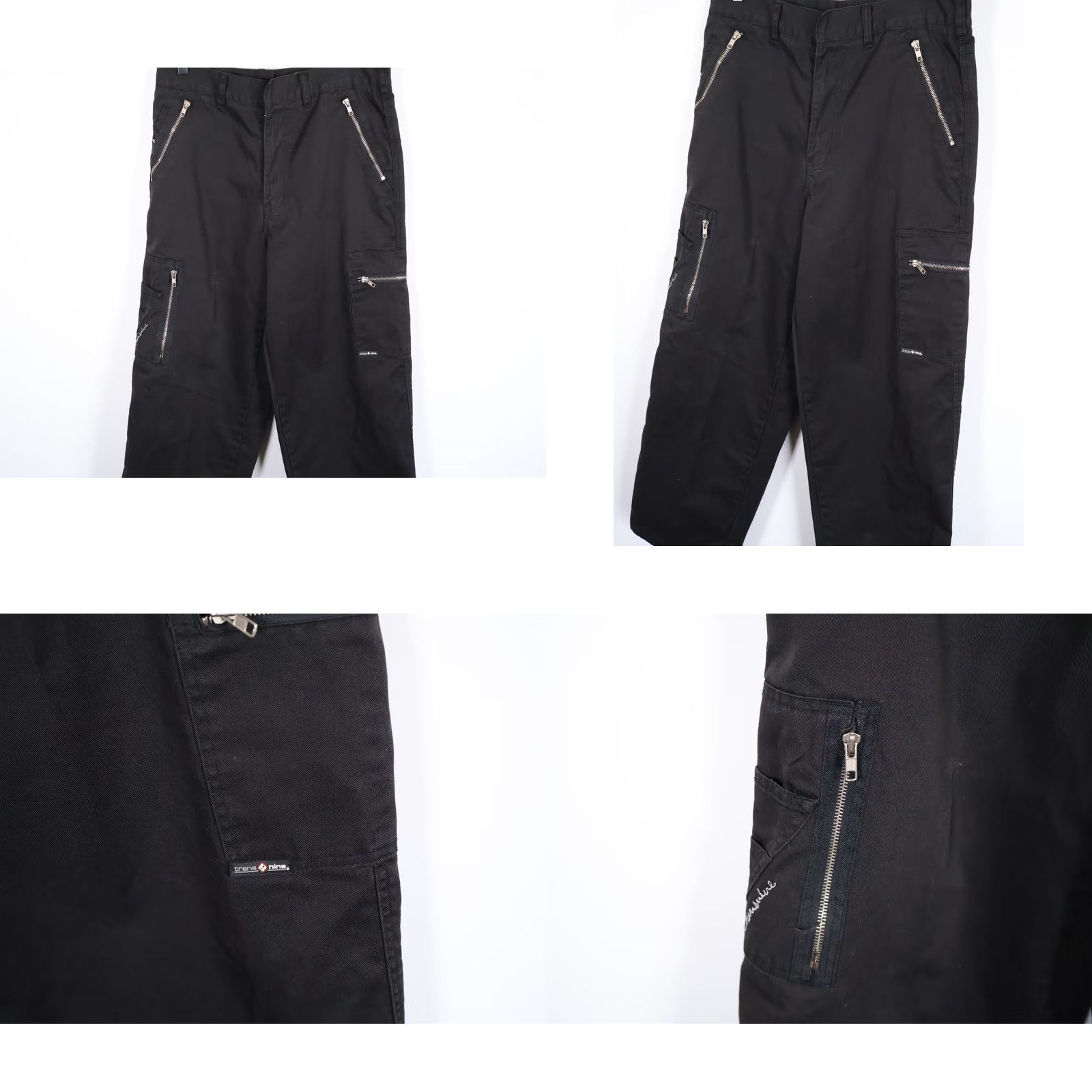 Vintage VINTAGE Transnine Cargo Pants Men's 32 x 30 Black Cotton Blend Baggy Fit Cargo Pocket Straight VTG Grunge Retro 90s Mens Size US 32 / EU 48 - 9 Thumbnail
