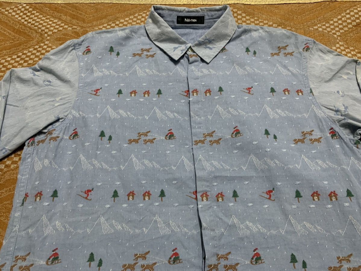 Issey Miyake 90s NE-NET ISSEY MIYAKE BUTTON UP SHIRT FULLPRINT DESIGN Size US XL / EU 56 / 4 - 3 Thumbnail