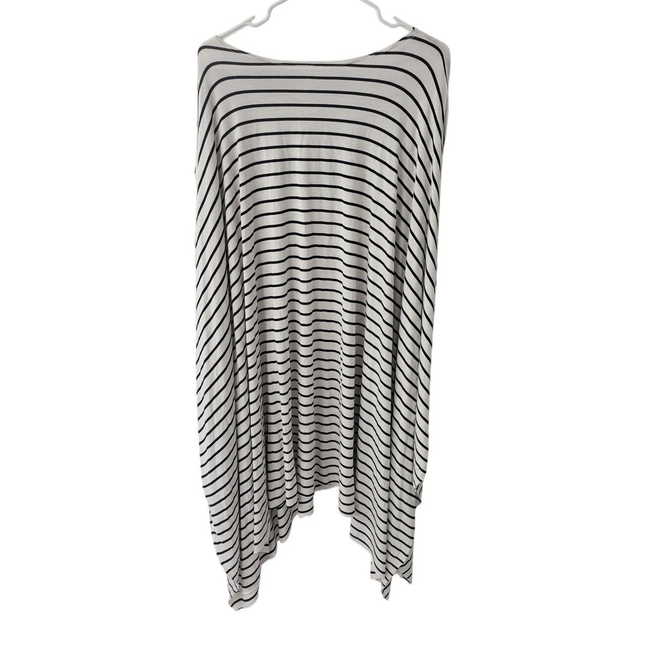 Other Love In White/Navy Striped Rayon Poncho Tee - Small Size S / US 4 / IT 40 - 2 Thumbnail