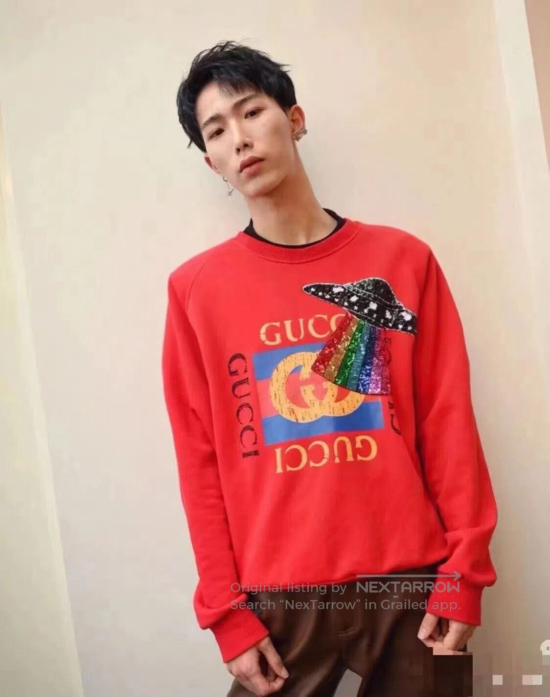 Gucci Red Gucci Sequin Printed Hoodie. Size US L / EU 52-54 / 3 - 7 Thumbnail