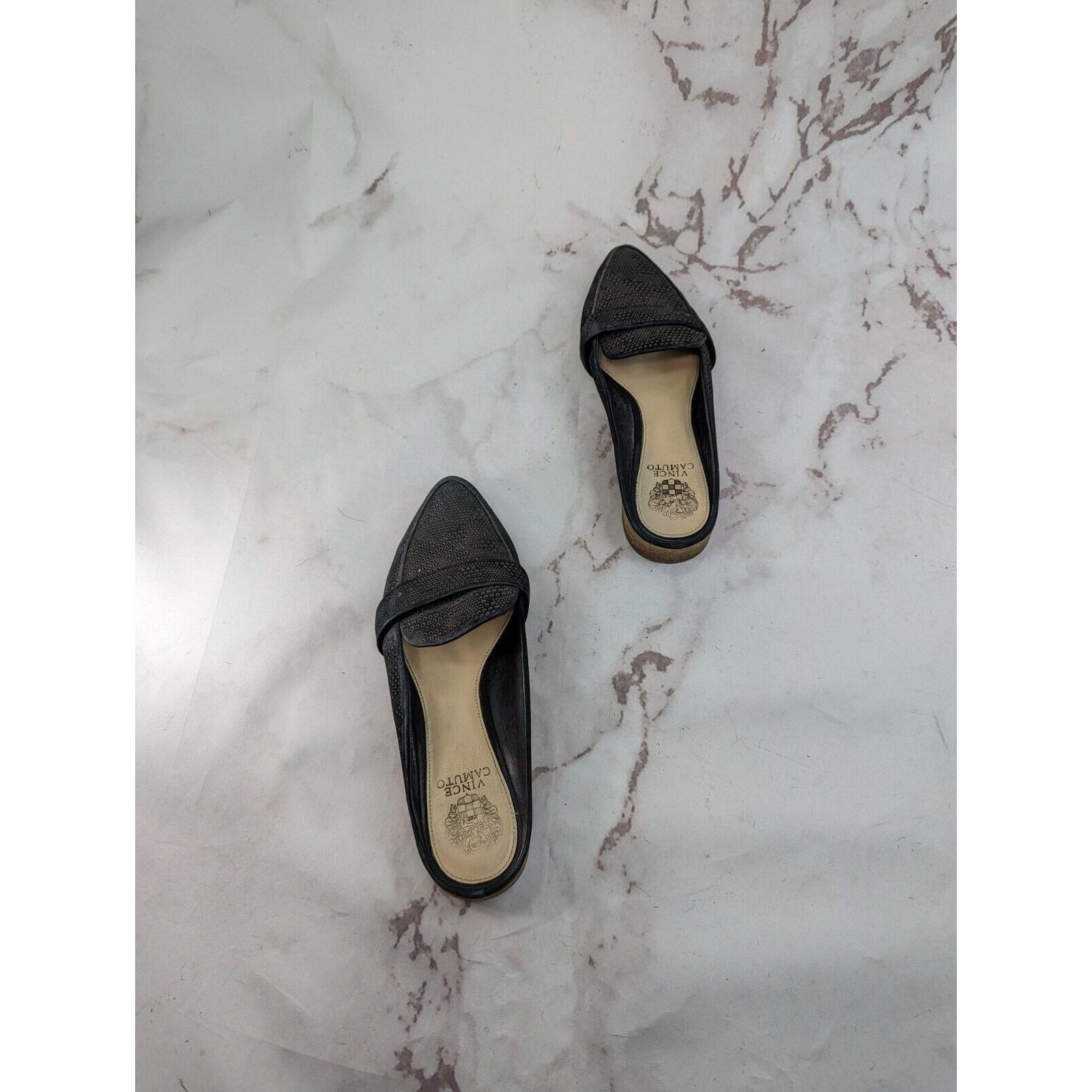 Vince Camuto Vince Camuto Mule 9.5 Women Black Flats Kaylana Suede Size US 9.5 / IT 39.5 - 10 Thumbnail