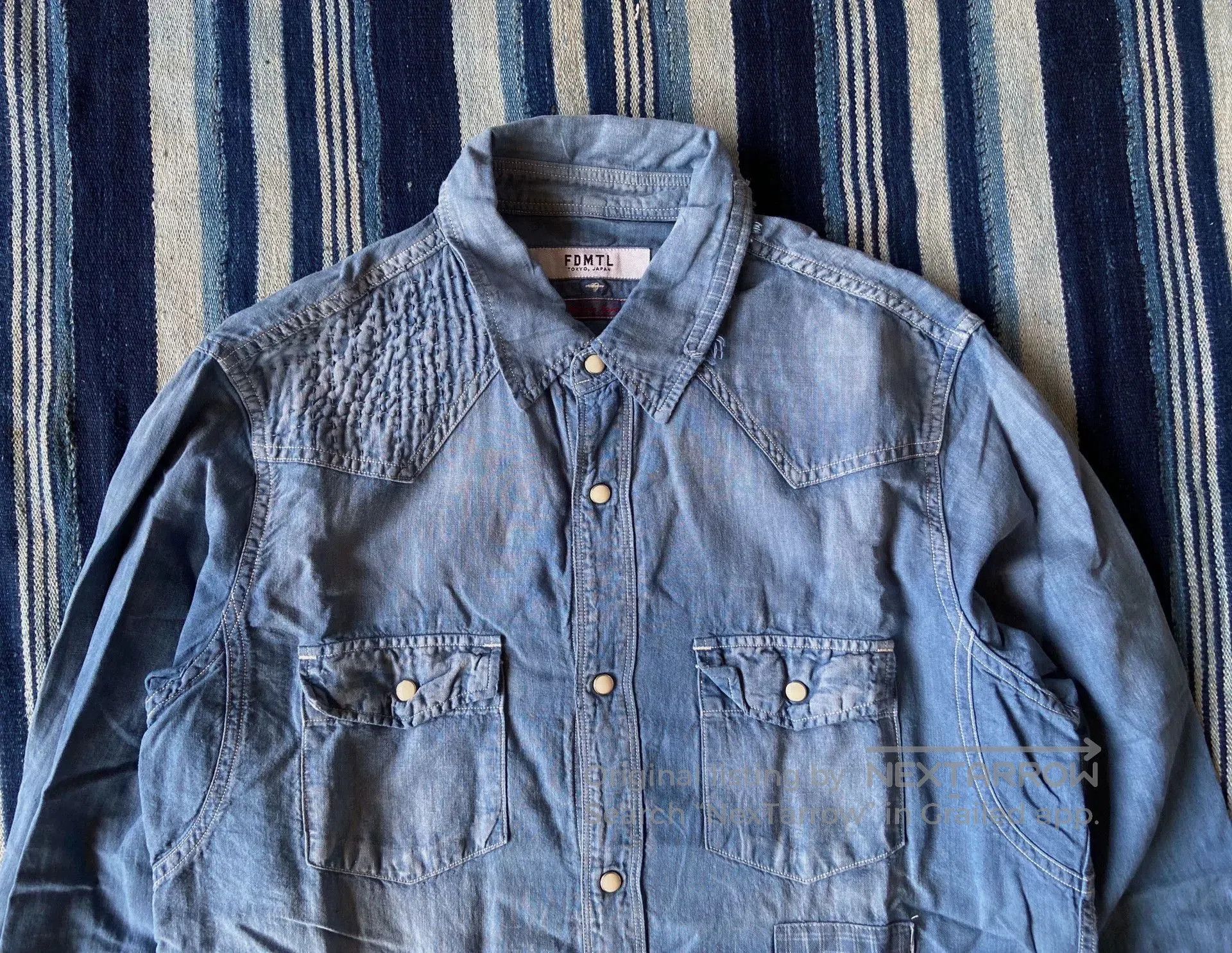FDMTL fdmtl patchwork denim shirt 5yr wash. Size US L / EU 52-54 / 3 - 2 Thumbnail