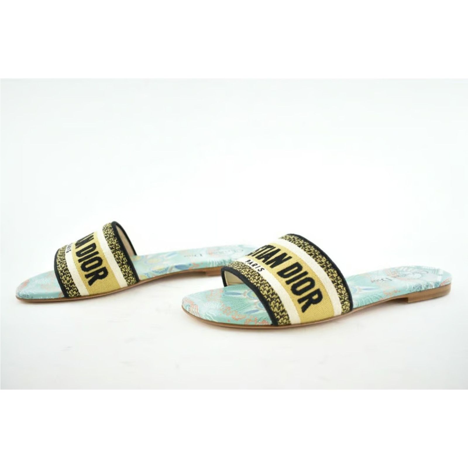 Dior In Lights Dway Embroidered Logo Slide Flat Sandal 35 Size US 5 / IT 35 - 12 Thumbnail