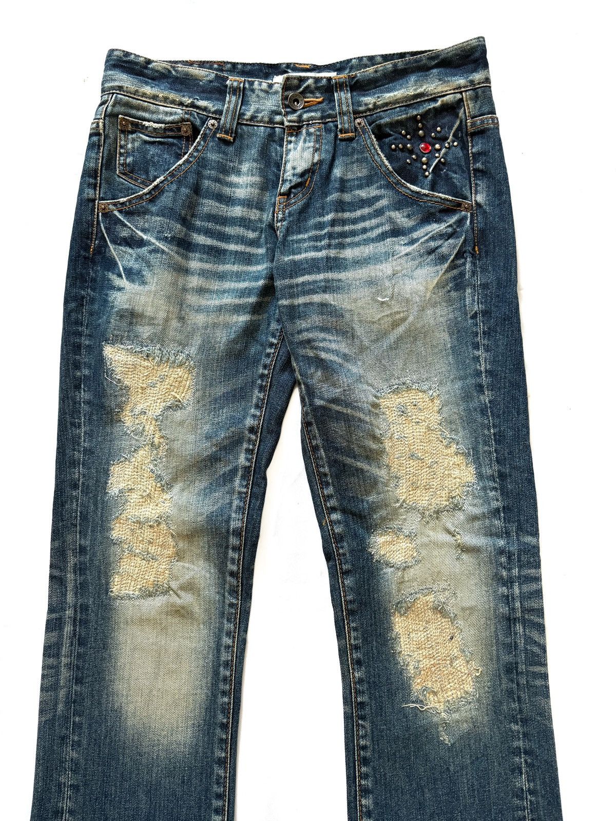 20471120 JAPANESE BRAND SANFORD FLARE PATCHWORK JEANS Size US 30 / EU 46 - 3 Thumbnail