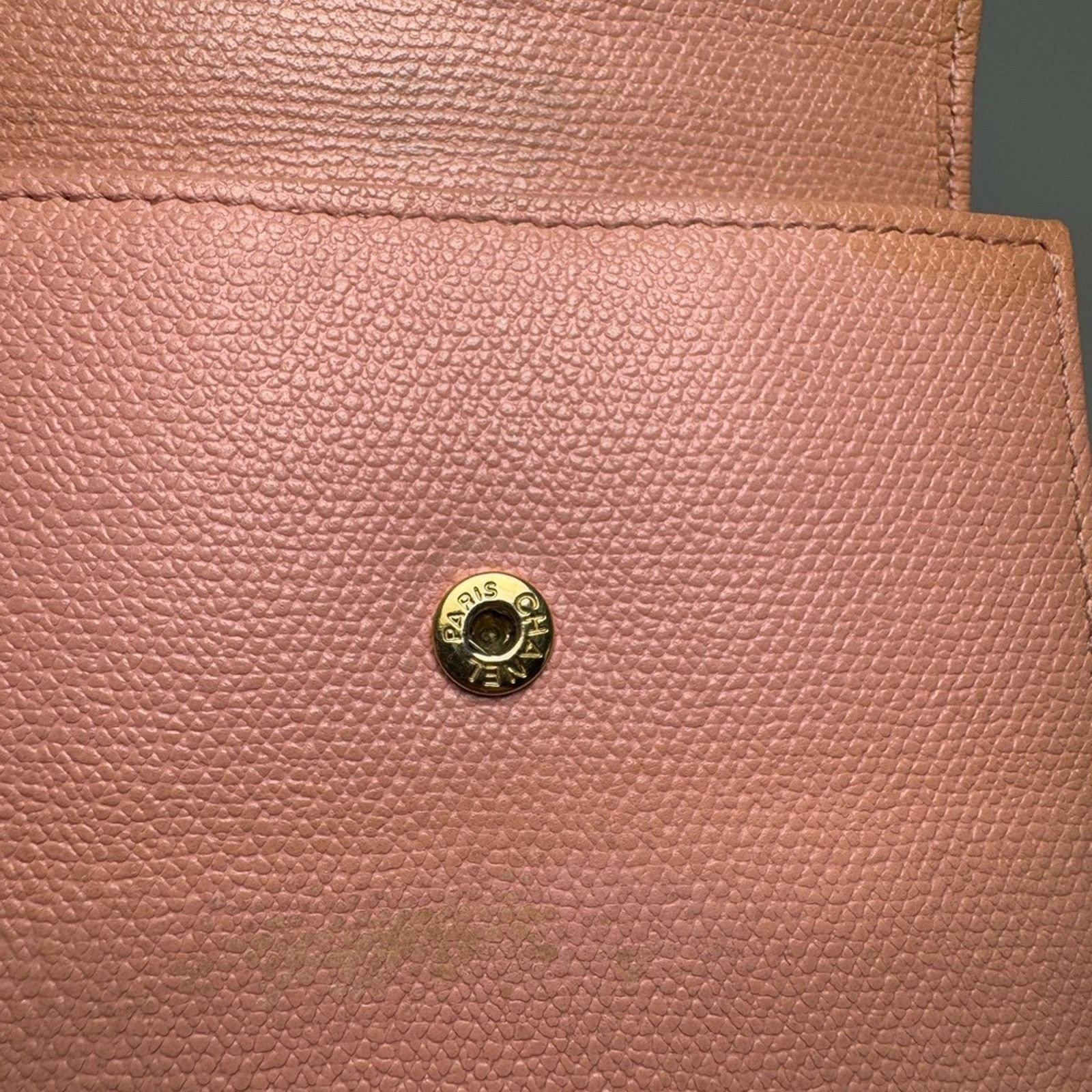 Chanel Chanel Vintage Button Line Pink Snap Wallet Coco Mark Size ONE SIZE - 4 Thumbnail