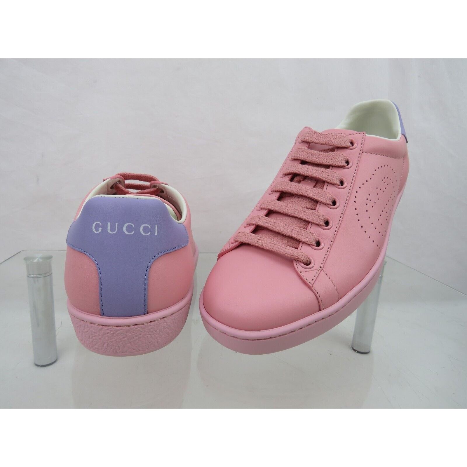 Gucci GUCCI 598527 ACE GG LEATHER PINK BLUE LOGOSNEAKERS 35 5 $780 Size US 5 / IT 35 - 9 Thumbnail
