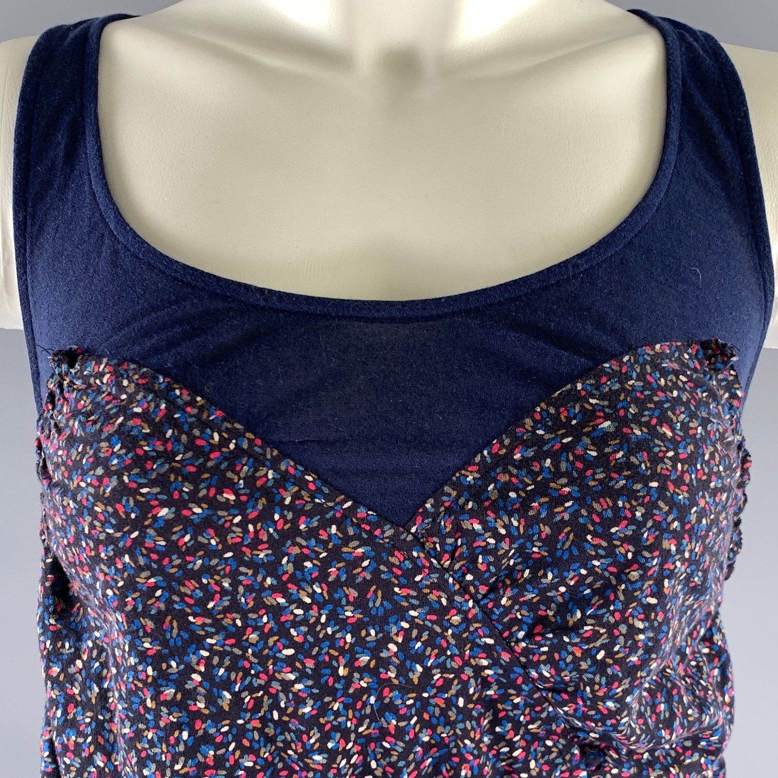 Marc by Marc Jacobs MARC by MARC JACOBS Size XS Navy Spotted Tank Casual Top Size XS / US 0-2 / IT 36-38 - 2 Thumbnail