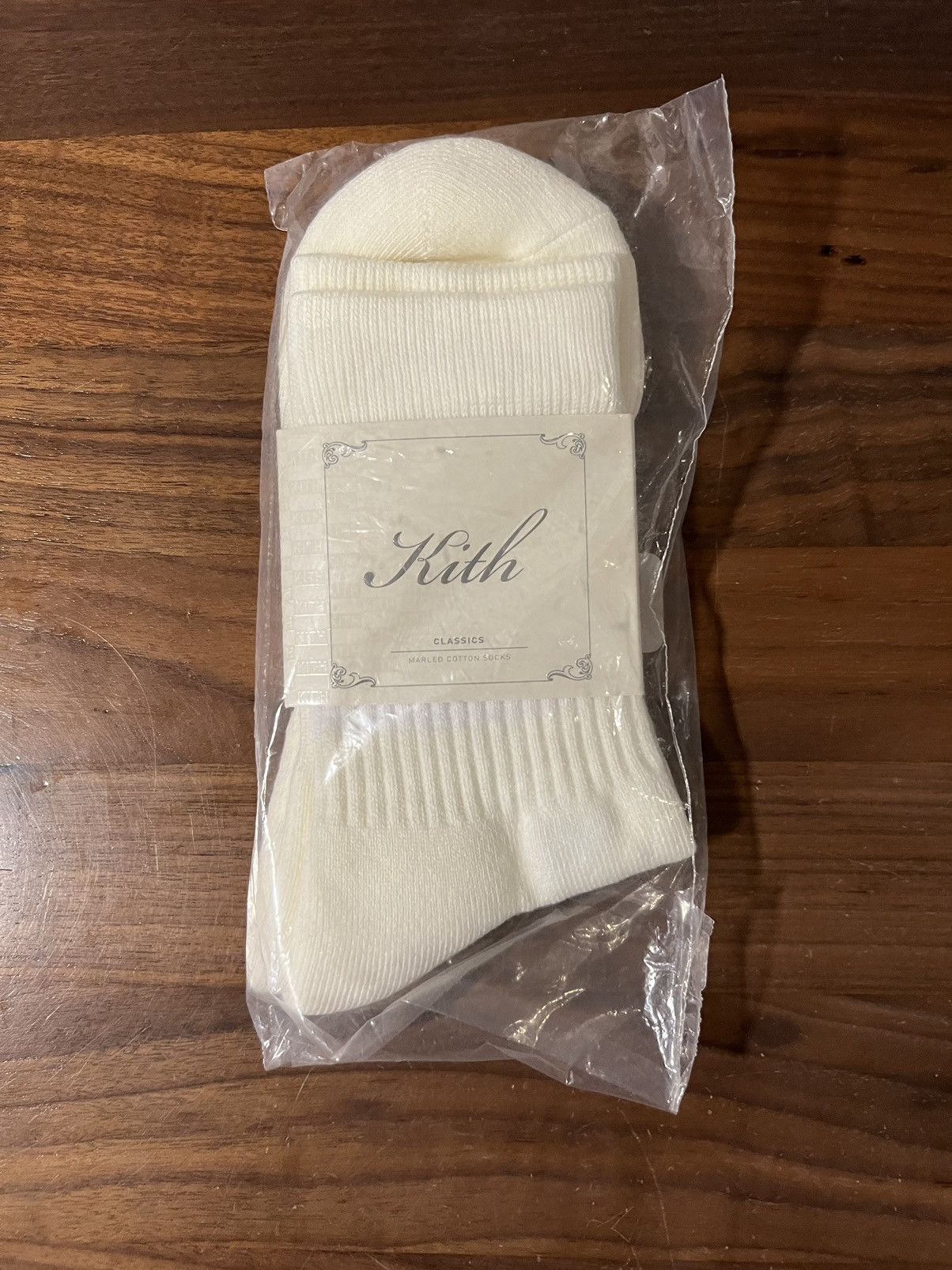 Kith Striped Mid Crew Socks With Script Embroidery
