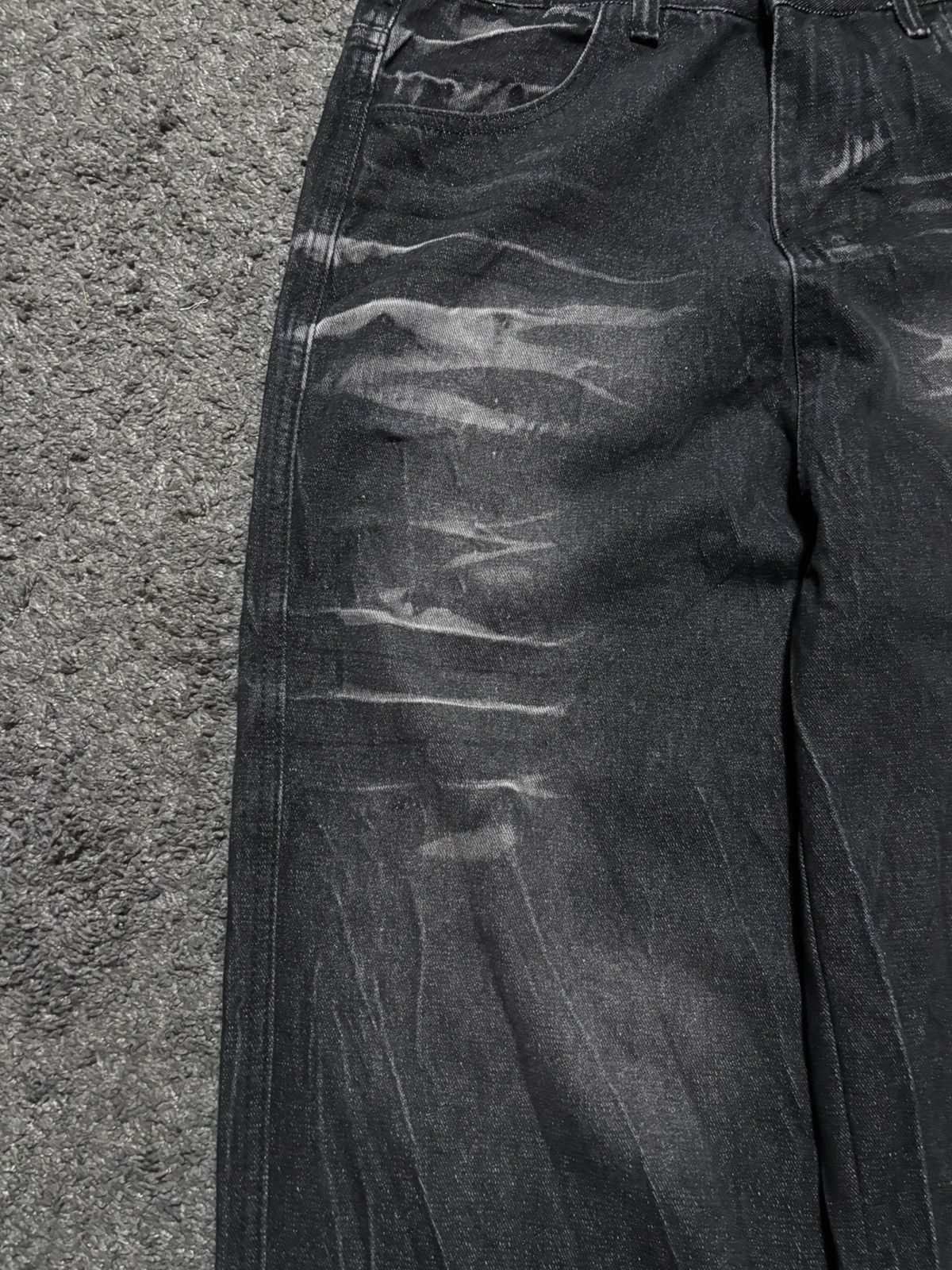 JNCO Vintage very rare wavy gradiant black washed baggy jeans Size US 32 / EU 48 - 7 Thumbnail
