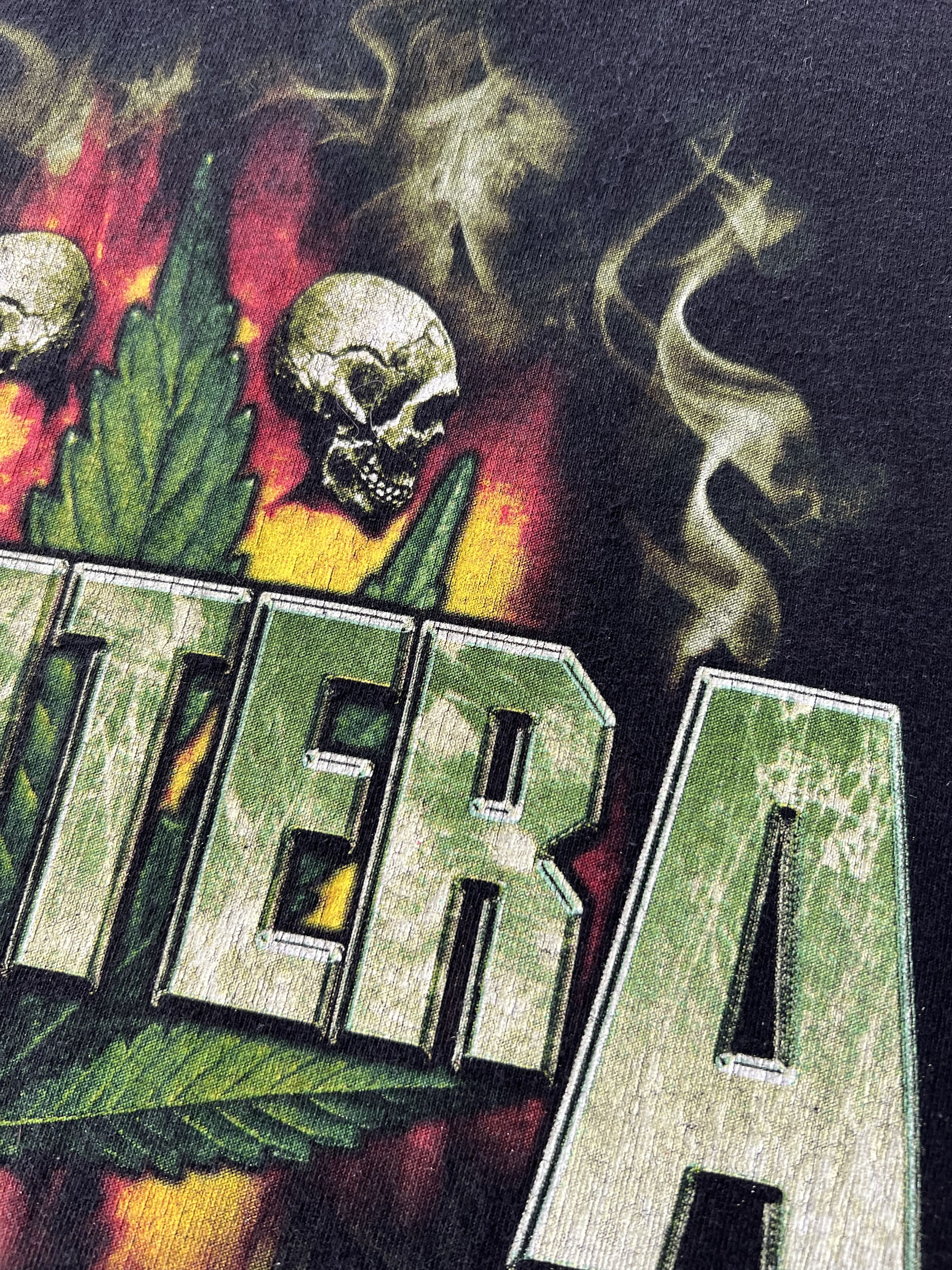 Band Tees Vintage 2002 Pantera Marijuana Skull & Weed Black Sleeveless Size US L / EU 52-54 / 3 - 6 Thumbnail