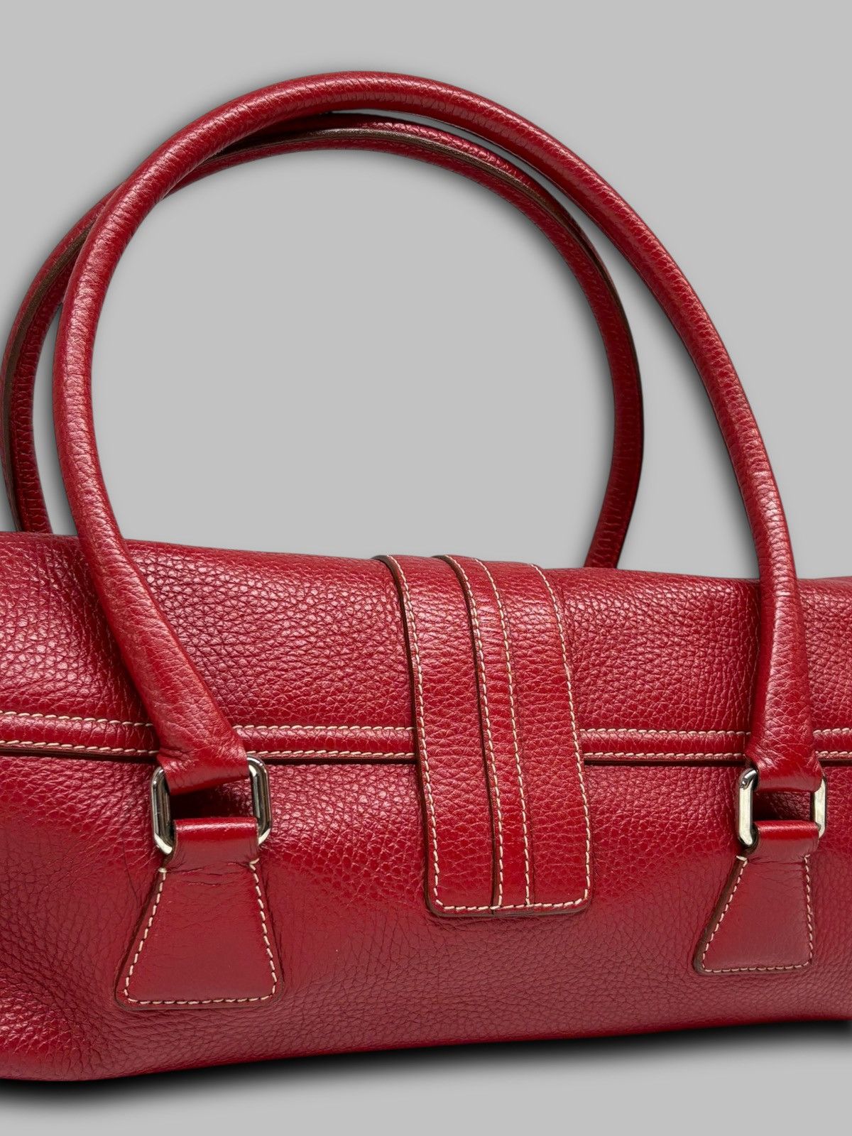 Burberry Burberry London Hot Red Leather Shoulder Bag Nova Check Size ONE SIZE - 10 Thumbnail