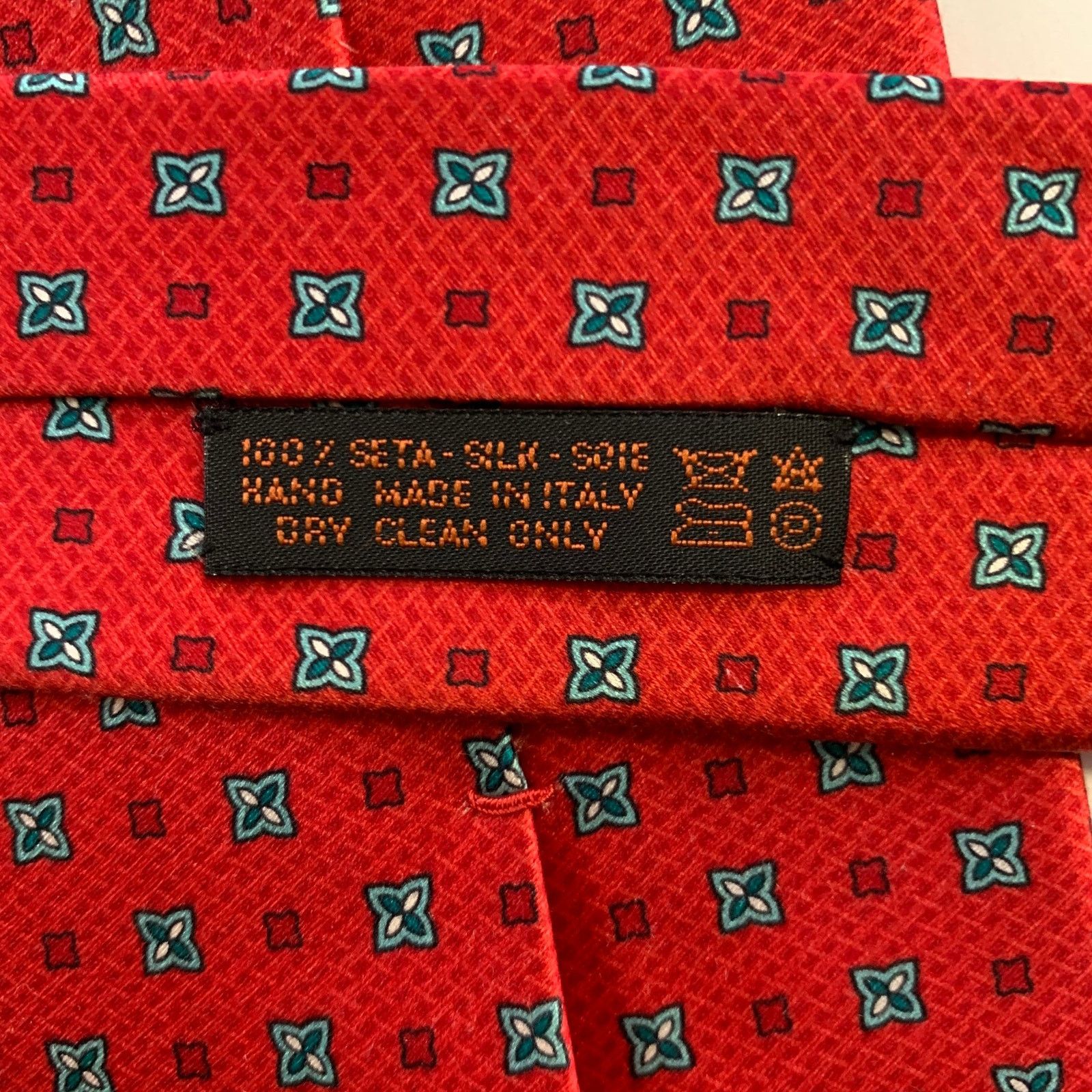 Dolcepunta DOLCEPUNTA Red Blue Silk Foulard Tie Size ONE SIZE - 4 Thumbnail