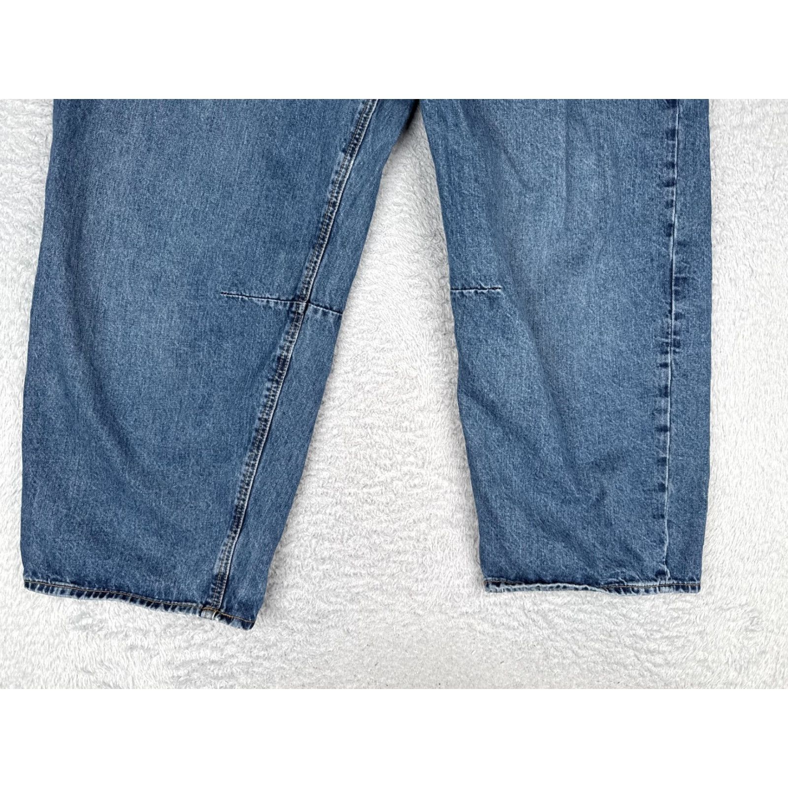 Zara Zara Jeans Womens 12 Blue High Rise Wide Leg Relaxed Cropped Denim 32x25 90s Theme Size 34" / US 12 / IT 48 - 2 Thumbnail