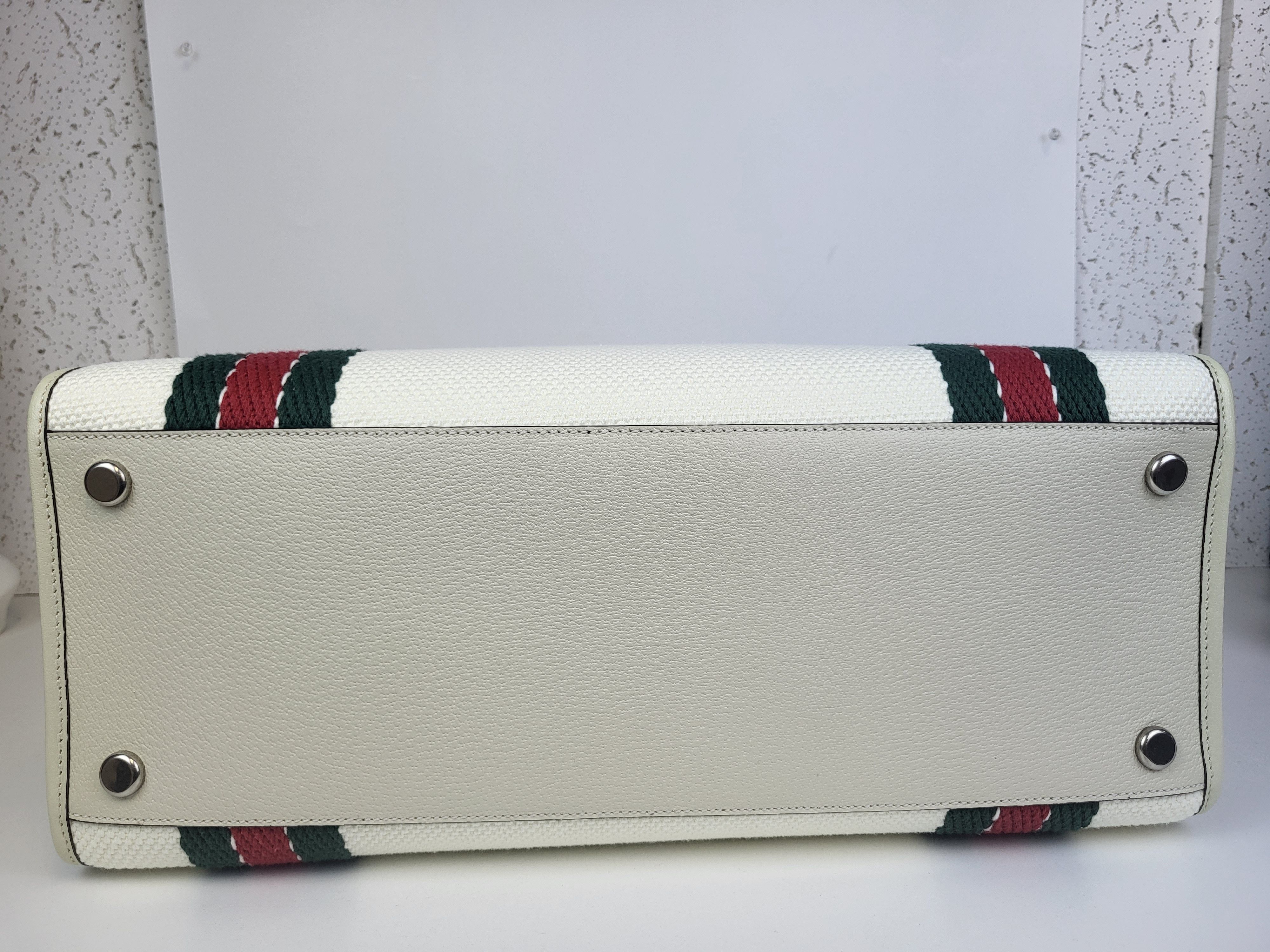 Gucci Gucci White Leather Shoulder Tote Bag Size ONE SIZE - 6 Thumbnail