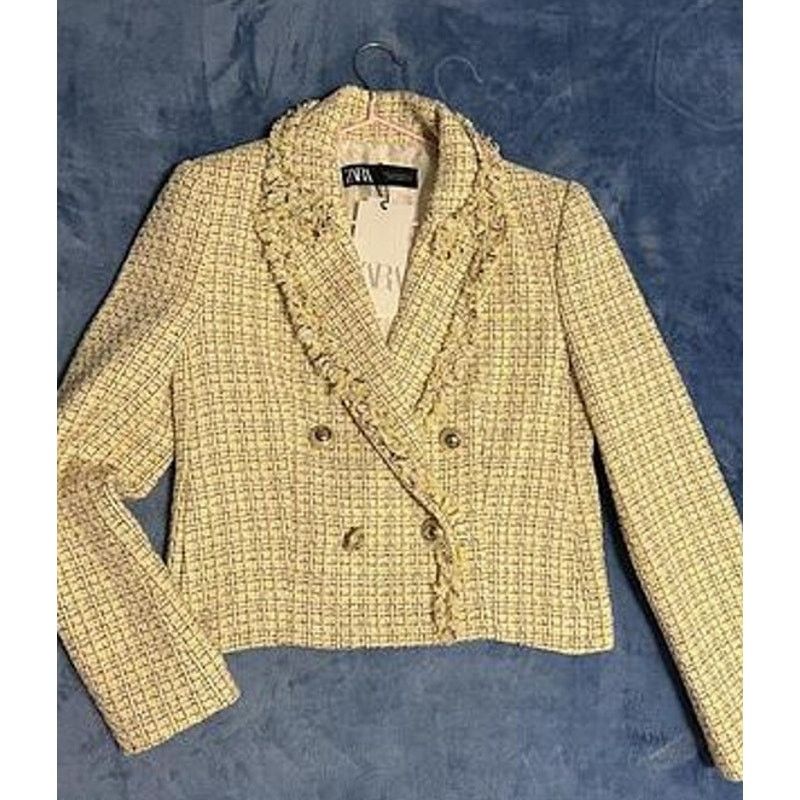 Zara RARE!!! ZARA Cropped Jacket with Frayed Trims NWT Size L / US 10 / IT 46 - 15 Thumbnail