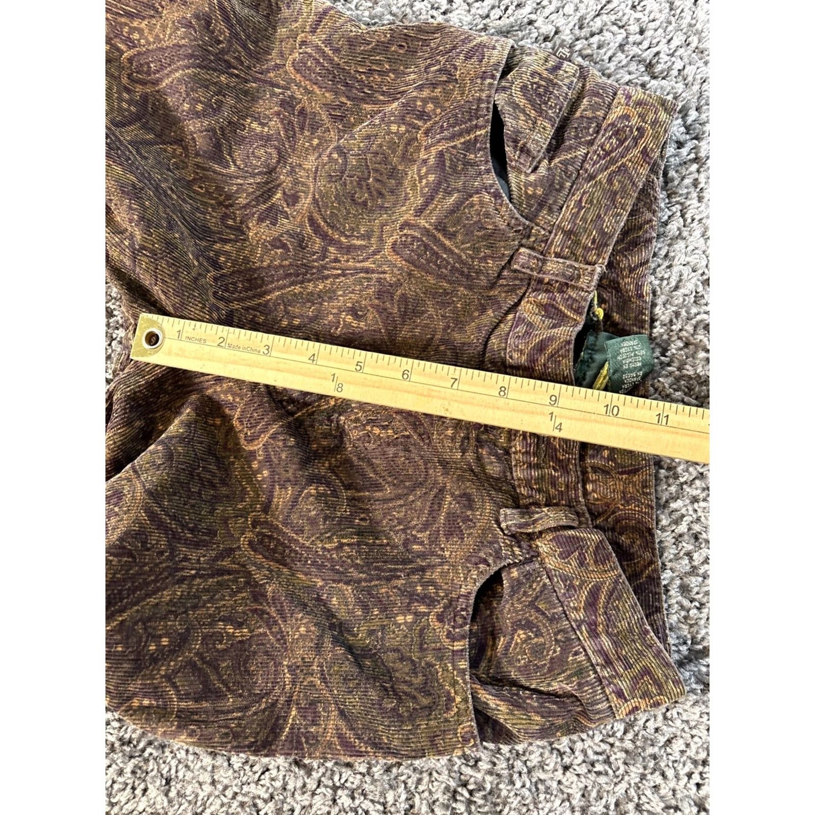 Ralph Lauren VINTAGE Lauren Ralph Lauren Jeans Co Women’s Pants Corduroy 28x27 Paisley Floral Blue Size 28" / US 6 / IT 42 - 5 Thumbnail