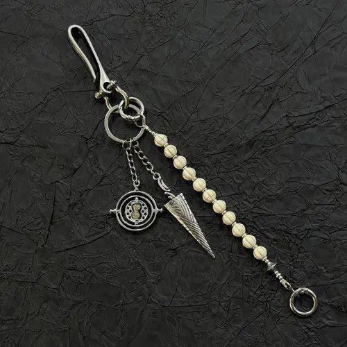 Jewelry Black Native American Style Keychain with Beads and Charms Size ONE SIZE - 4 Thumbnail